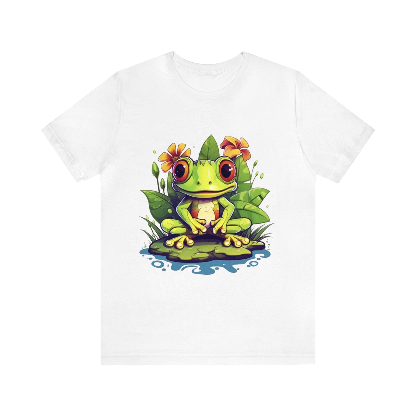 cute frog Lilly pad Unisex Jersey Short Sleeve Tee