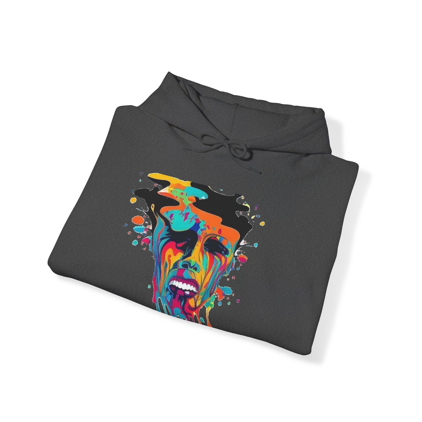 melting face colorful trippy Unisex Heavy Blend™ Hooded Sweatshirt