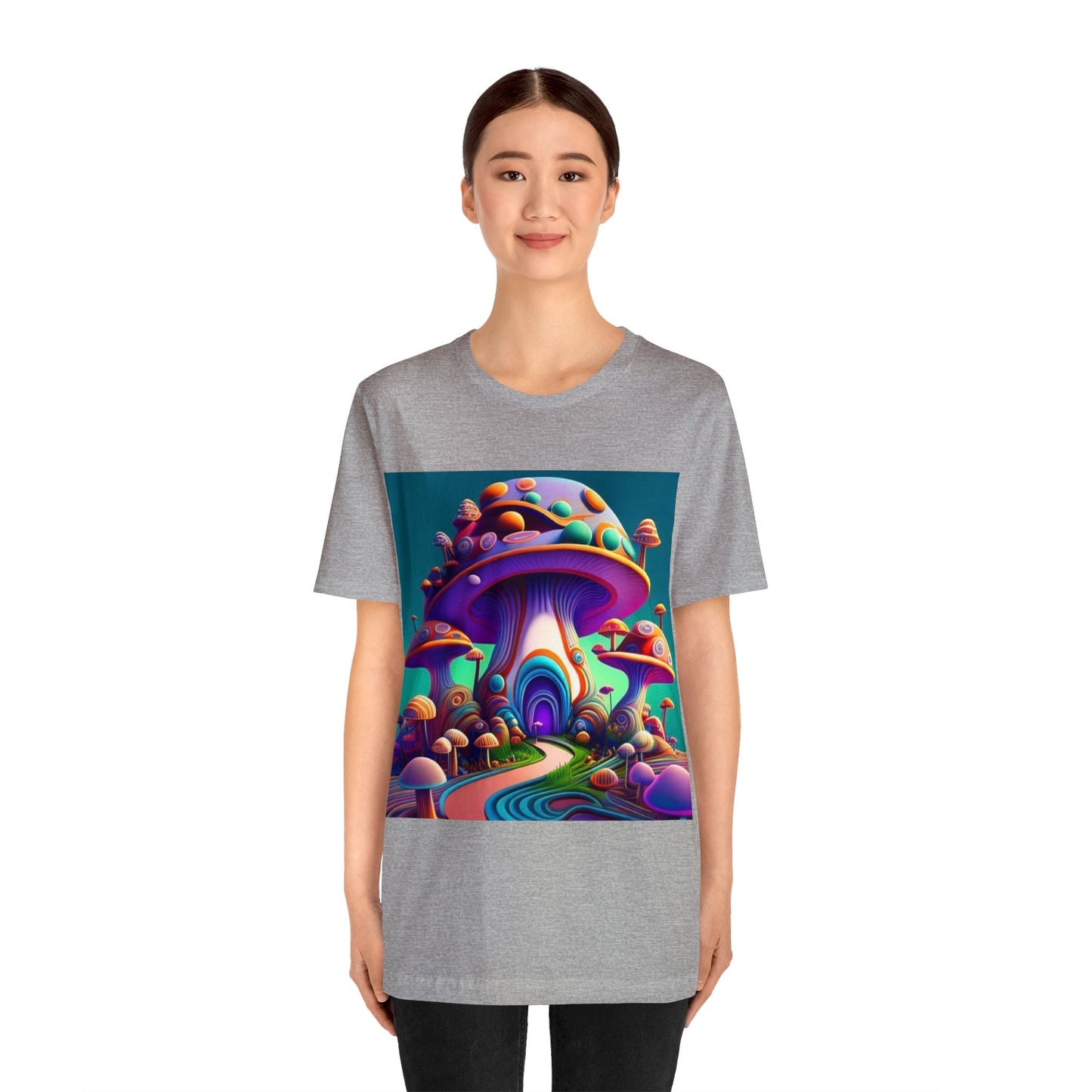 colorful trippy mushroom Unisex Jersey Short Sleeve Tee