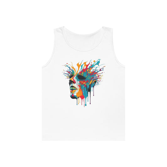 face melting colorful trippy Unisex Heavy Cotton Tank Top