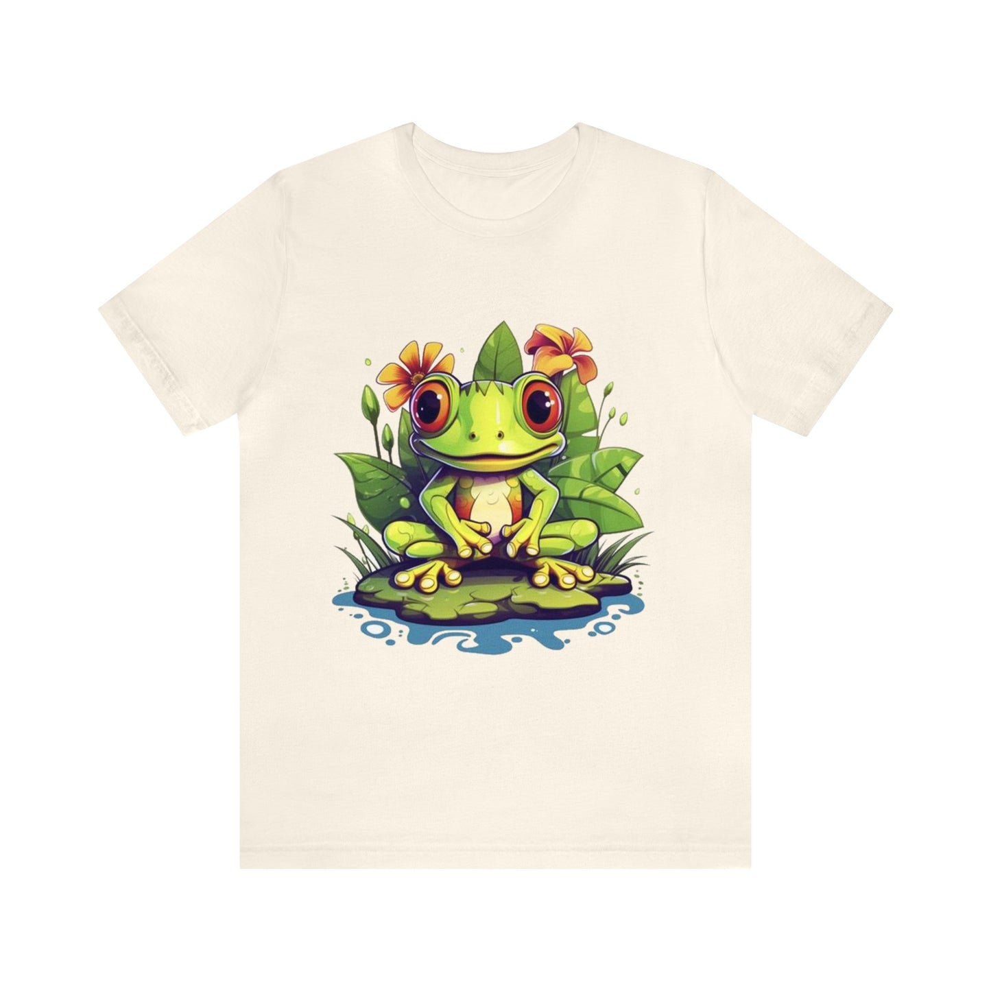 cute frog Lilly pad Unisex Jersey Short Sleeve Tee