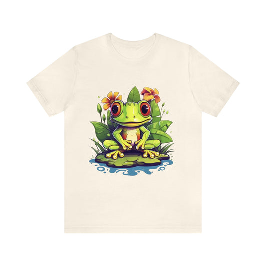 cute frog Lilly pad Unisex Jersey Short Sleeve Tee