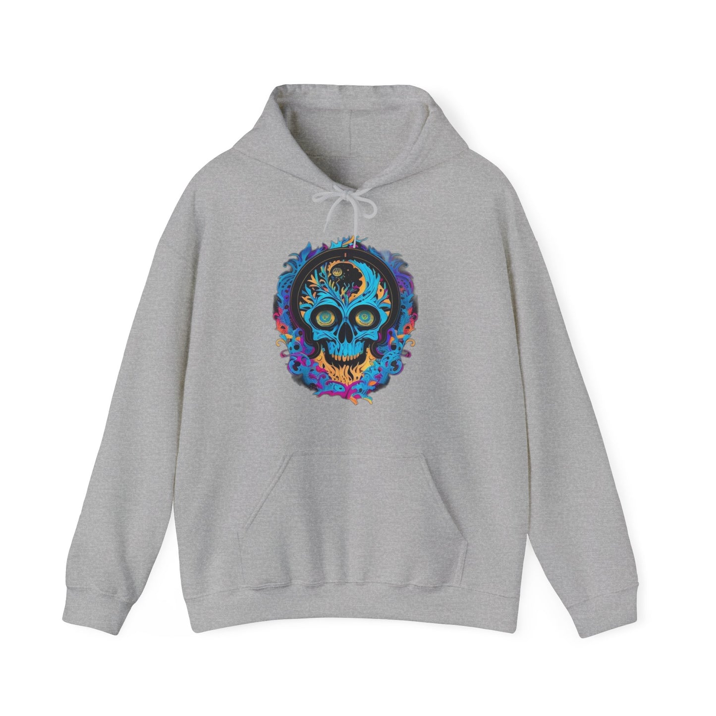 bright blue sugar skull Unisex Heavy Blend™ Hooded Sweatshirt