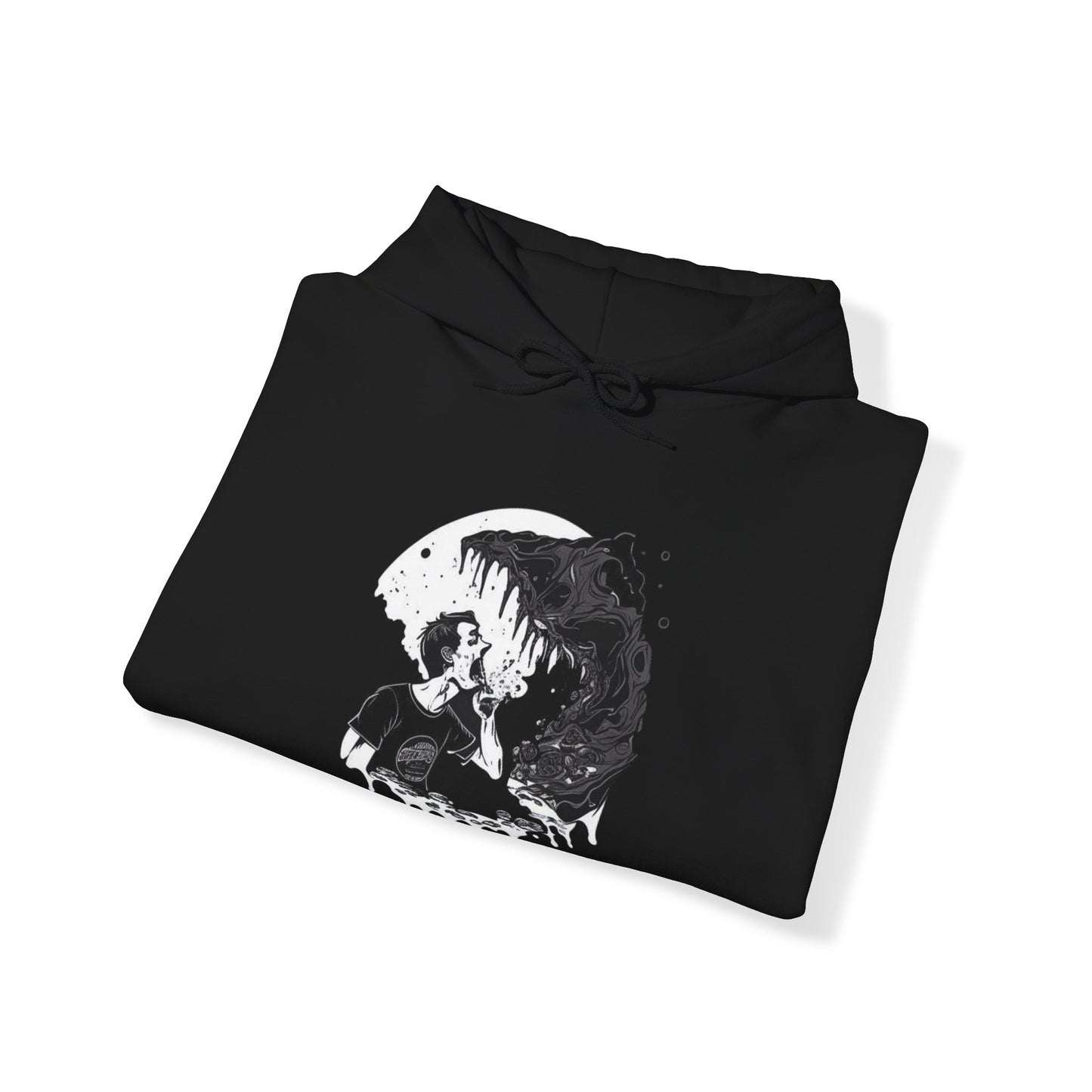 consumed melting black and white trippy Unisex Heavy Blend™ Hooded Sweatshirt