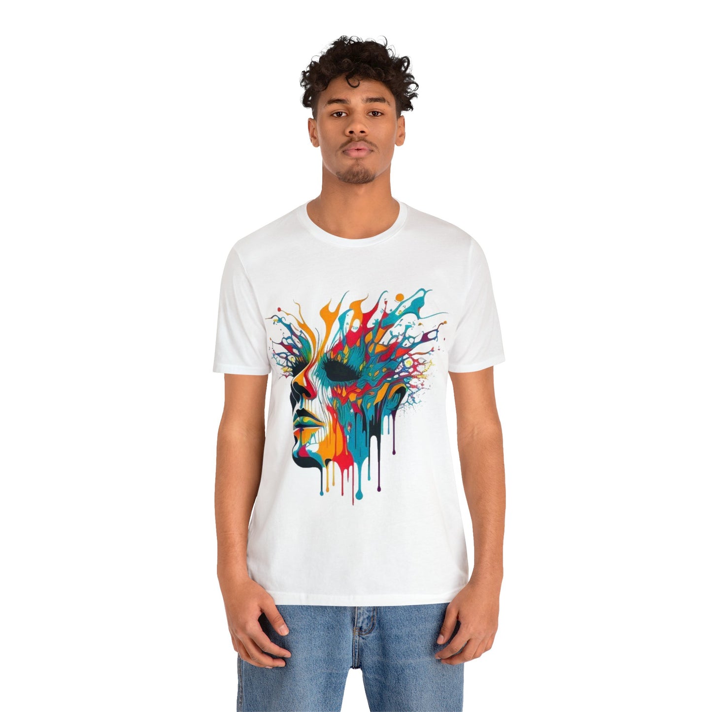 melting face trippy colorful Unisex Jersey Short Sleeve Tee