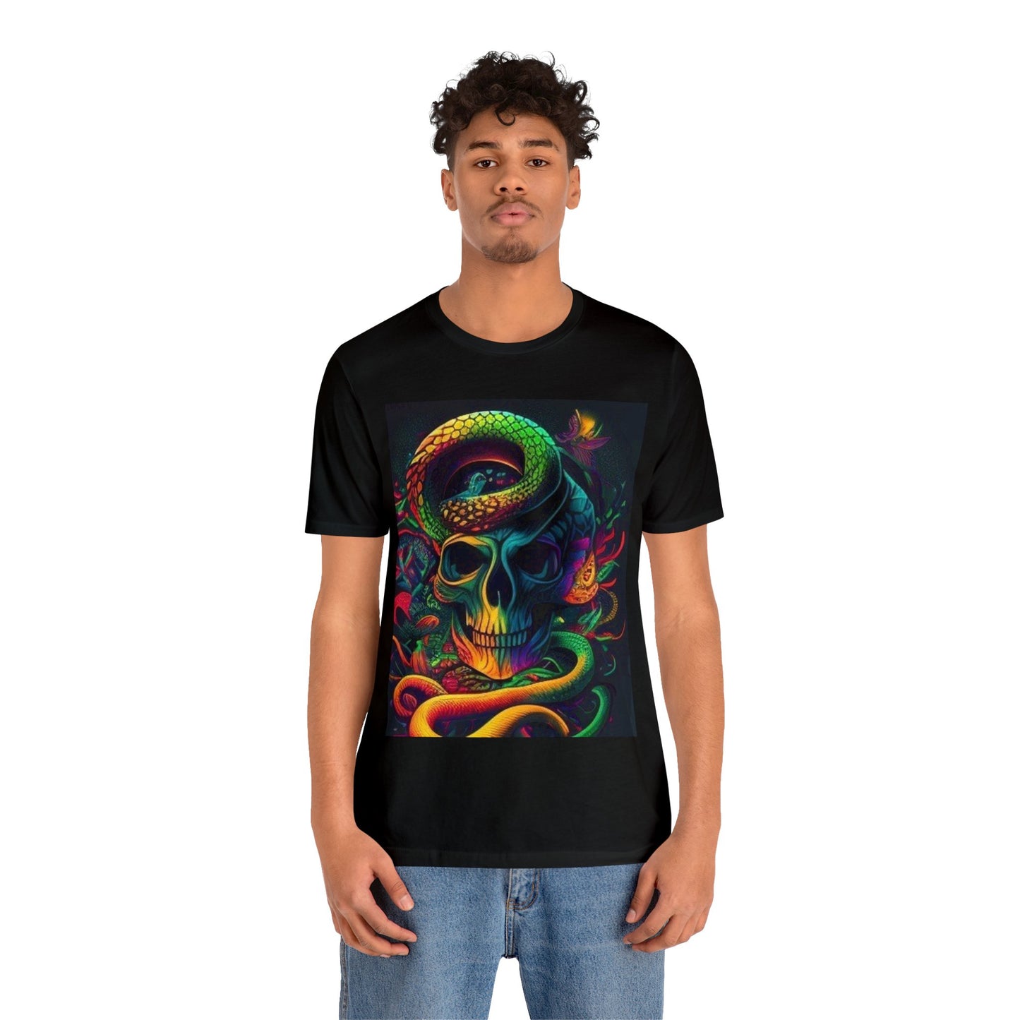 snake and skull colorful trippy Unisex Jersey Short Sleeve Tee