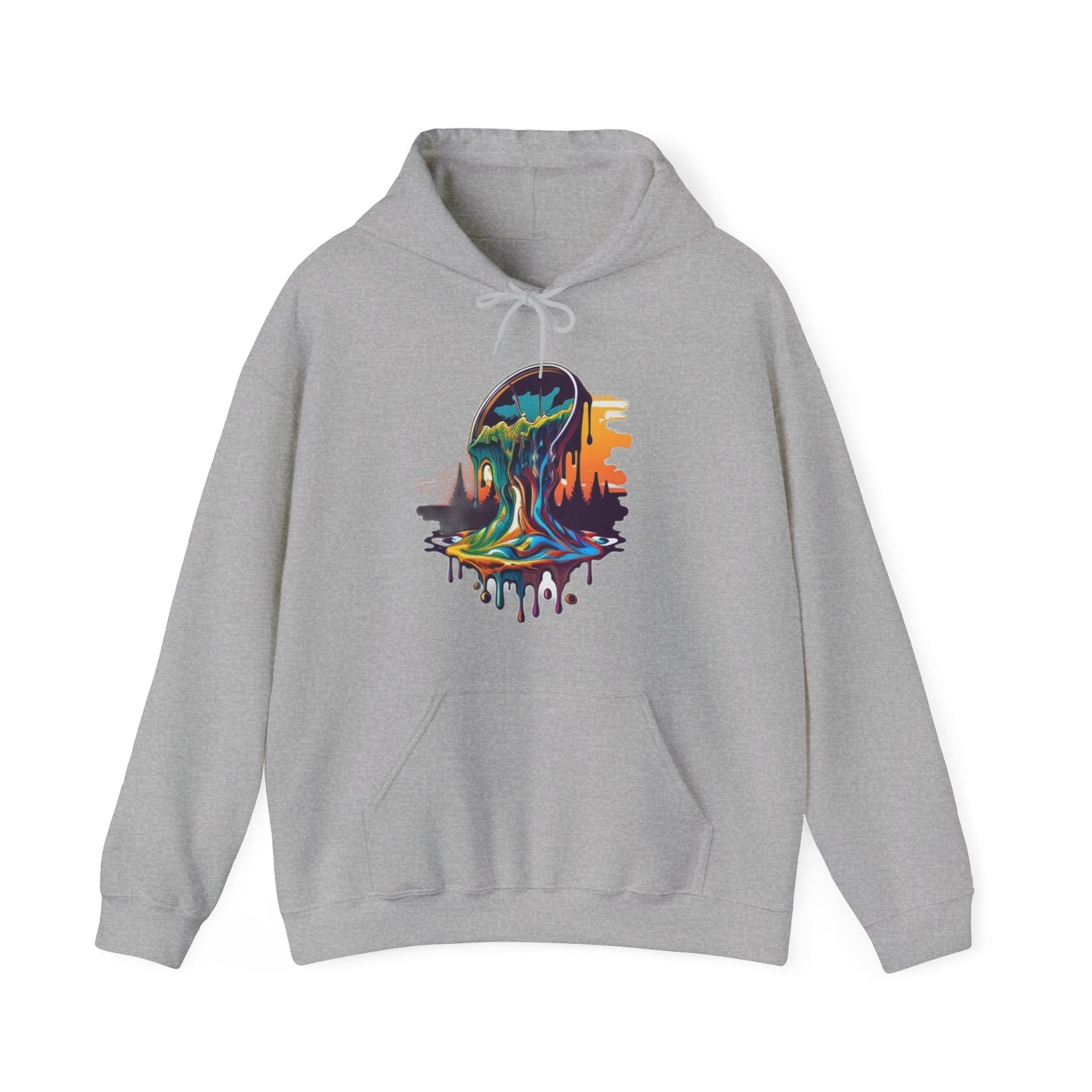 melting clock trippy colorful Unisex Heavy Blend™ Hooded Sweatshirt