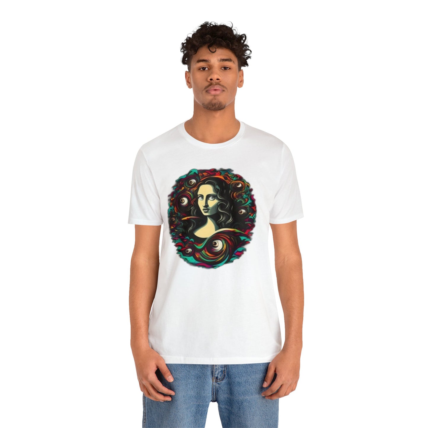 trippy mona lisa Unisex Jersey Short Sleeve Tee