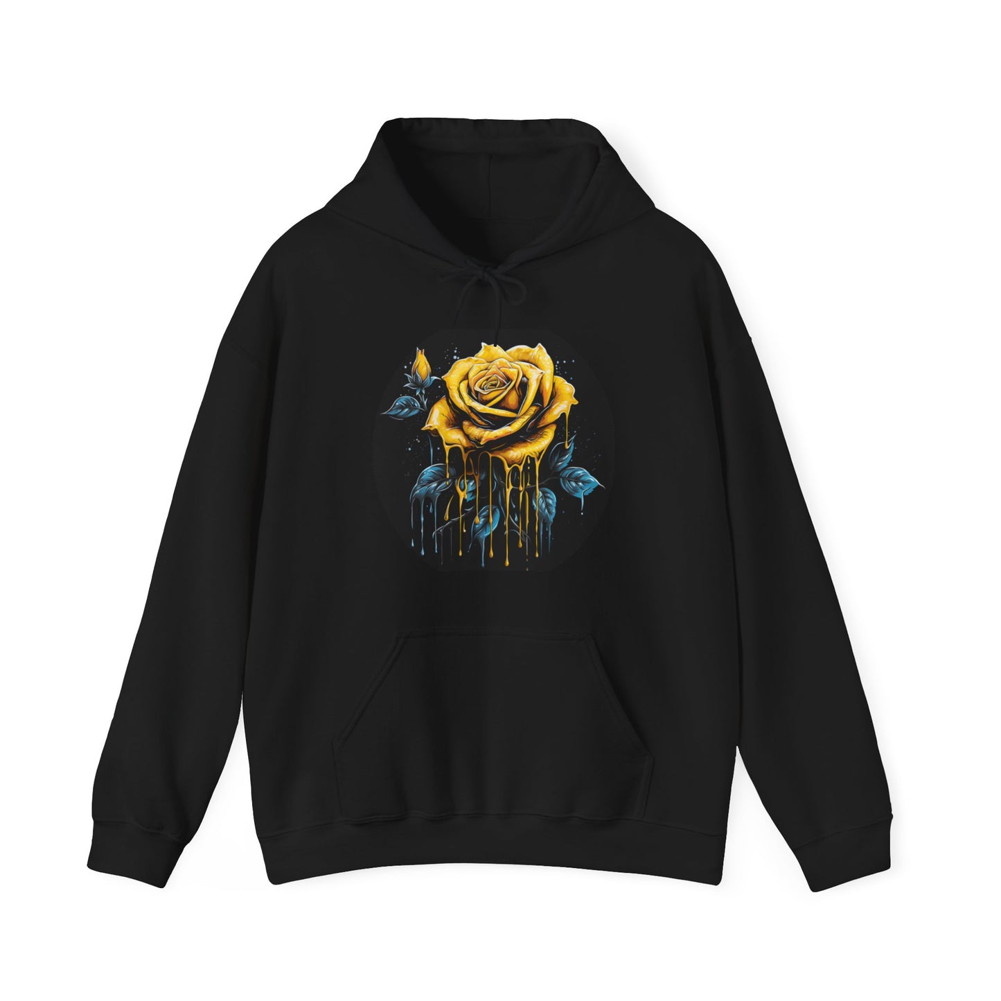 melting yellow rose colorful trippy Unisex Heavy Blend™ Hooded Sweatshirt