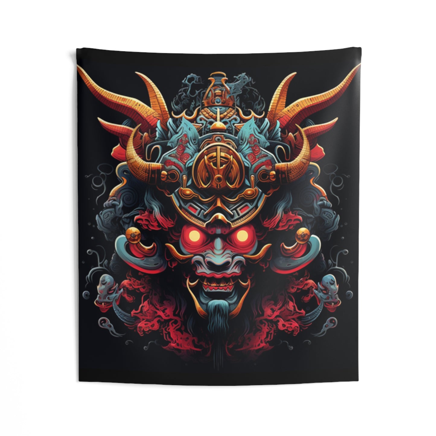 Japanese Oni mask Indoor Wall Tapestries