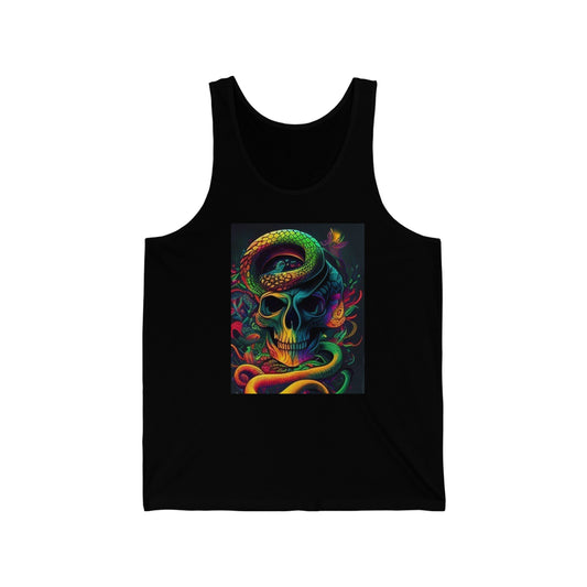 snake and skull colorful trippy Unisex Jersey Tank