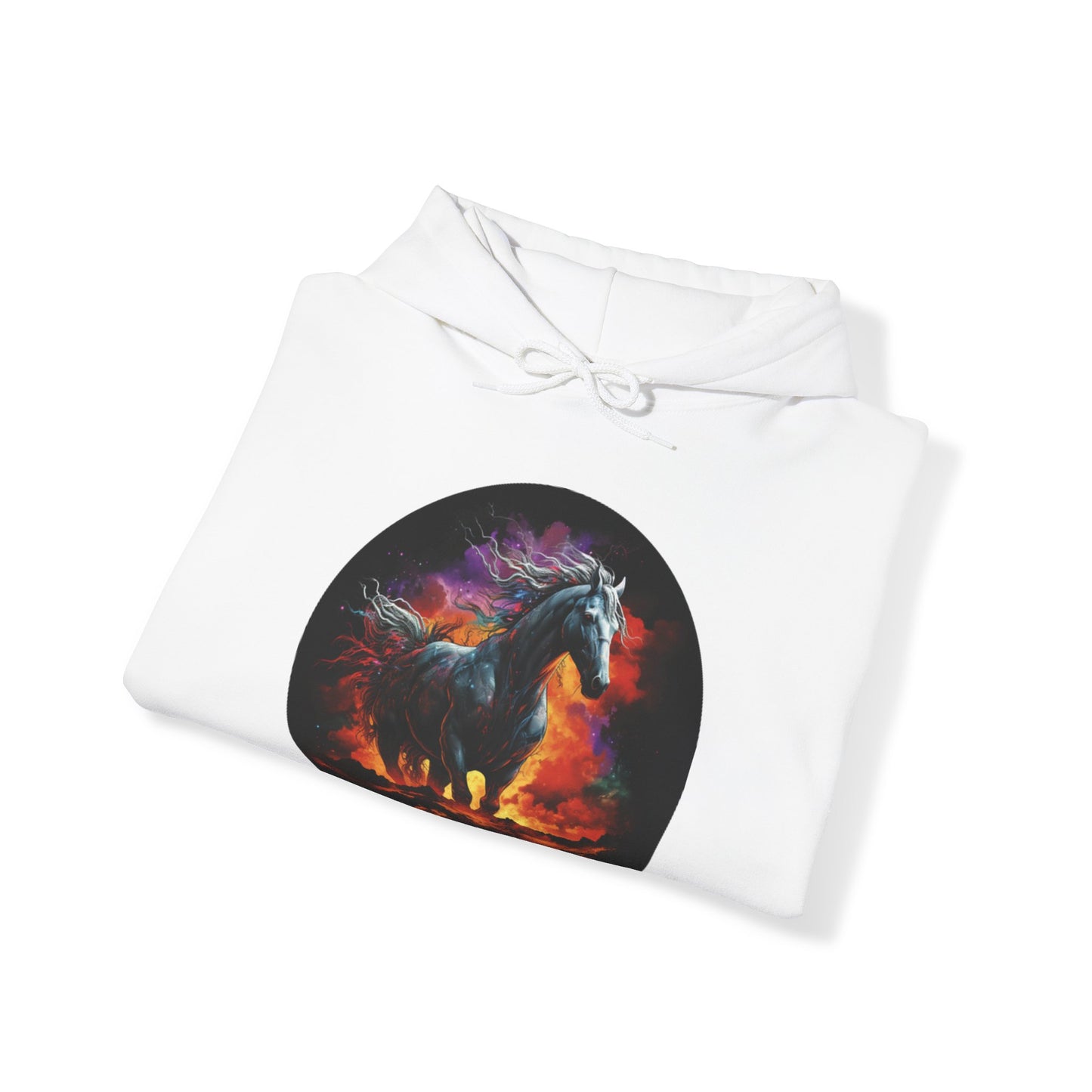 white horse colorful Unisex Heavy Blend™ Hooded Sweatshirt