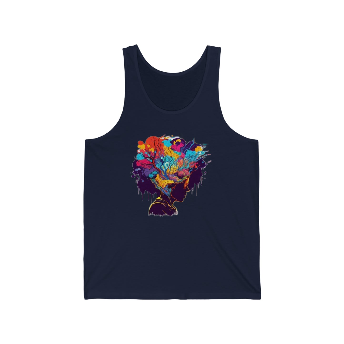 mind blown introspective colorful trippy Unisex Jersey Tank