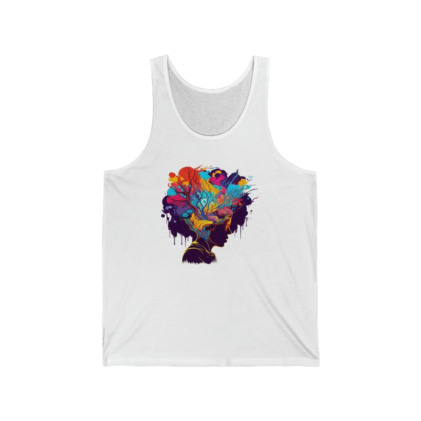 mind blown introspective colorful trippy Unisex Jersey Tank