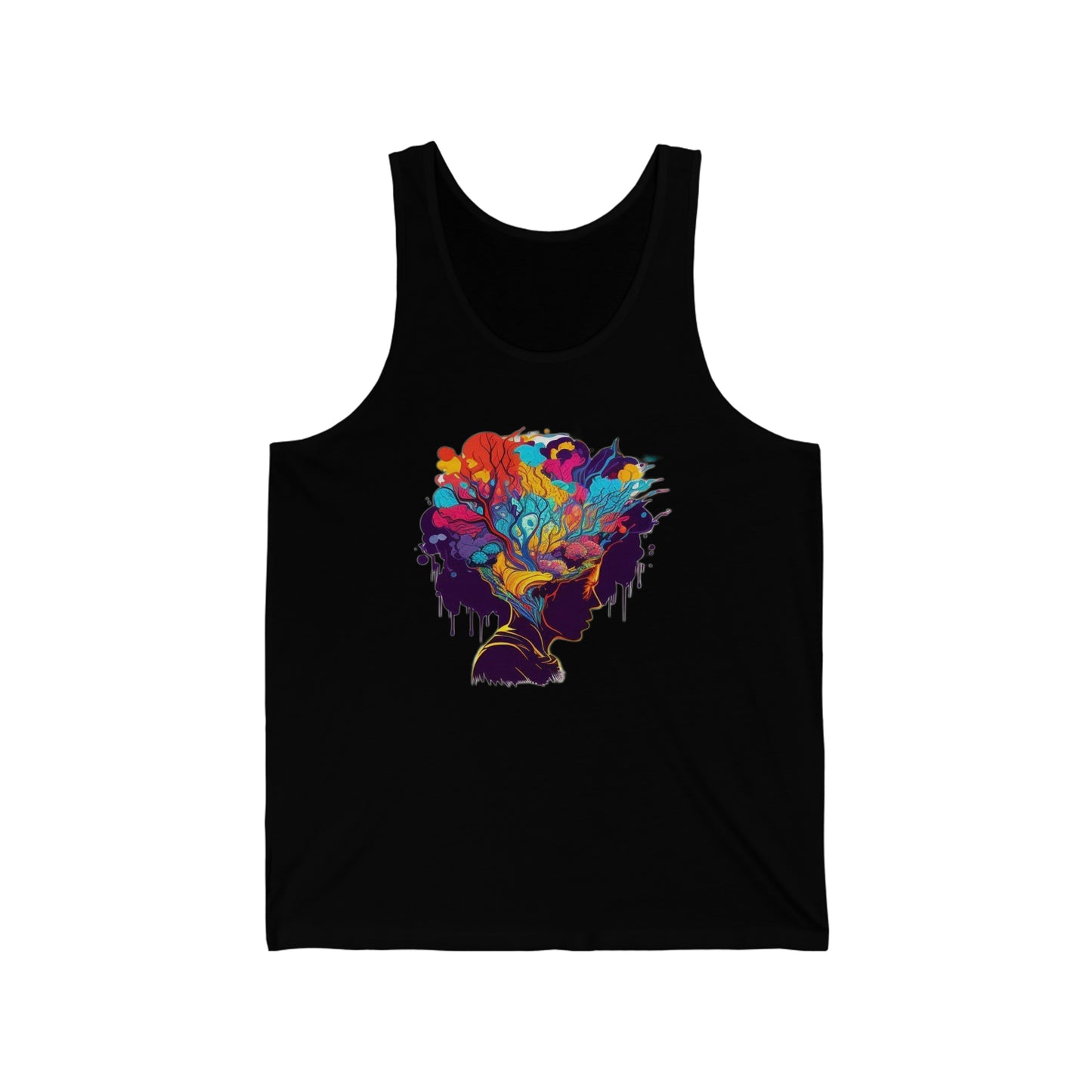 mind blown introspective colorful trippy Unisex Jersey Tank