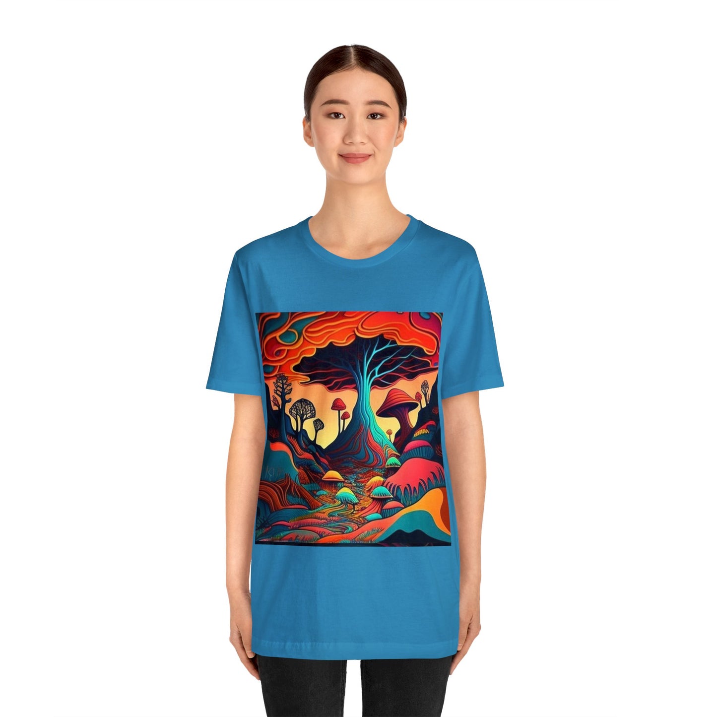 mushroom scenery trippy Unisex Jersey Short Sleeve Tee