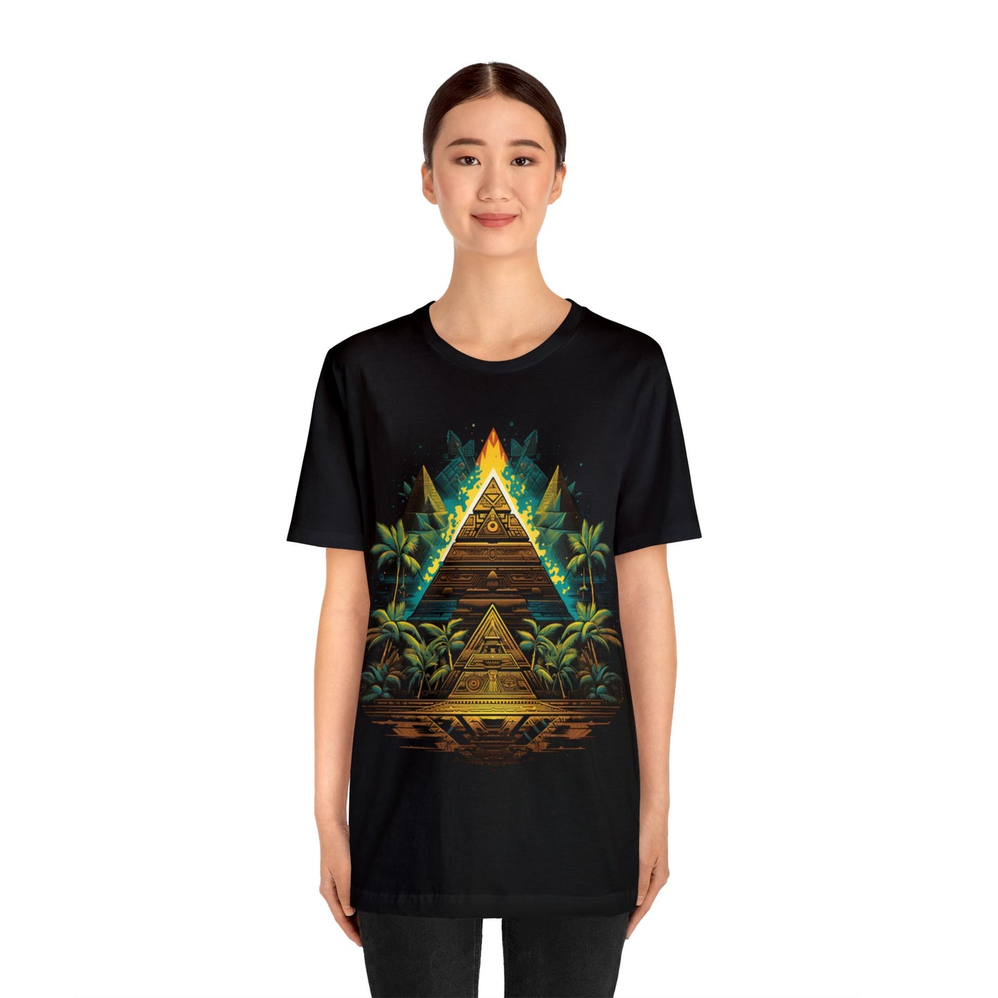 sacred geometry pyramid colorful Unisex Jersey Short Sleeve Tee