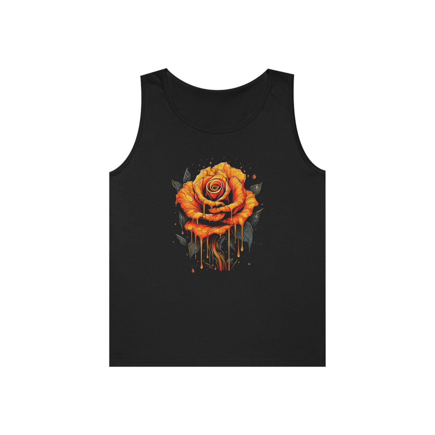 melting orange rose colorful trippy Unisex Heavy Cotton Tank Top