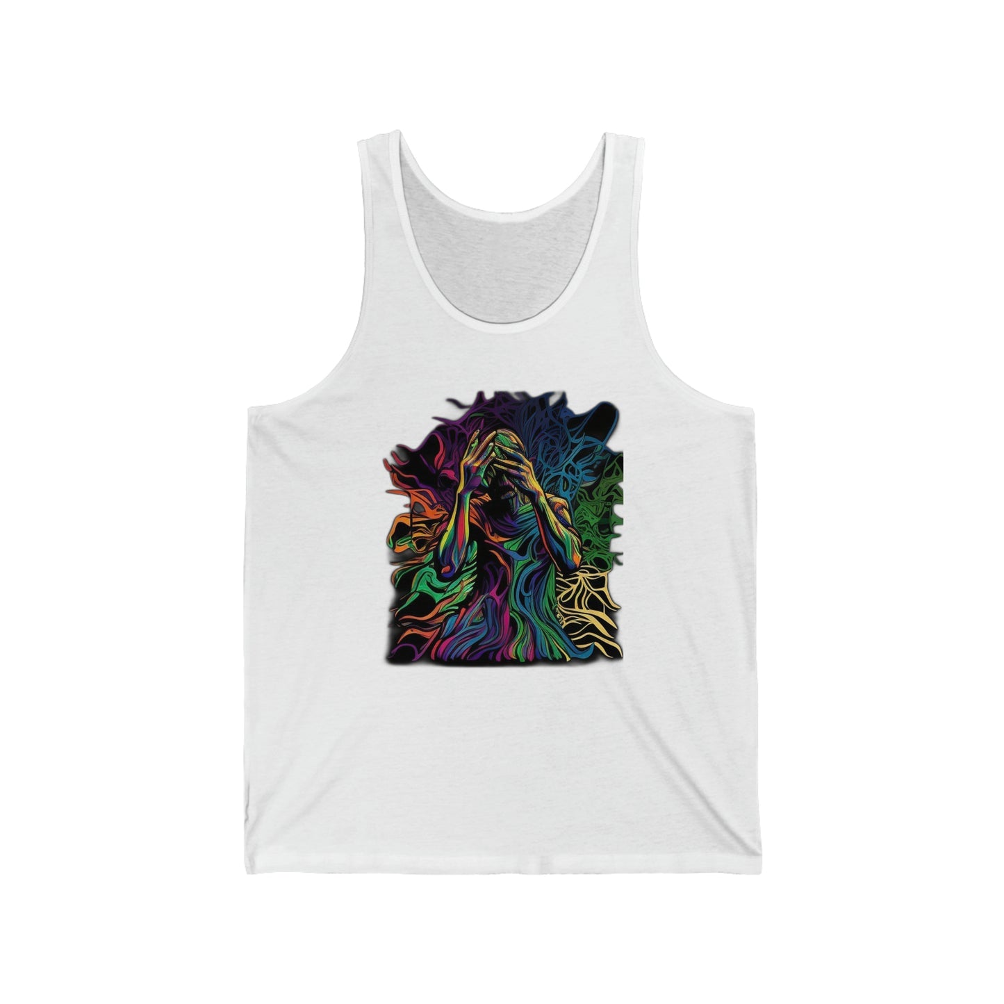 introspective trippy colorful Unisex Jersey Tank