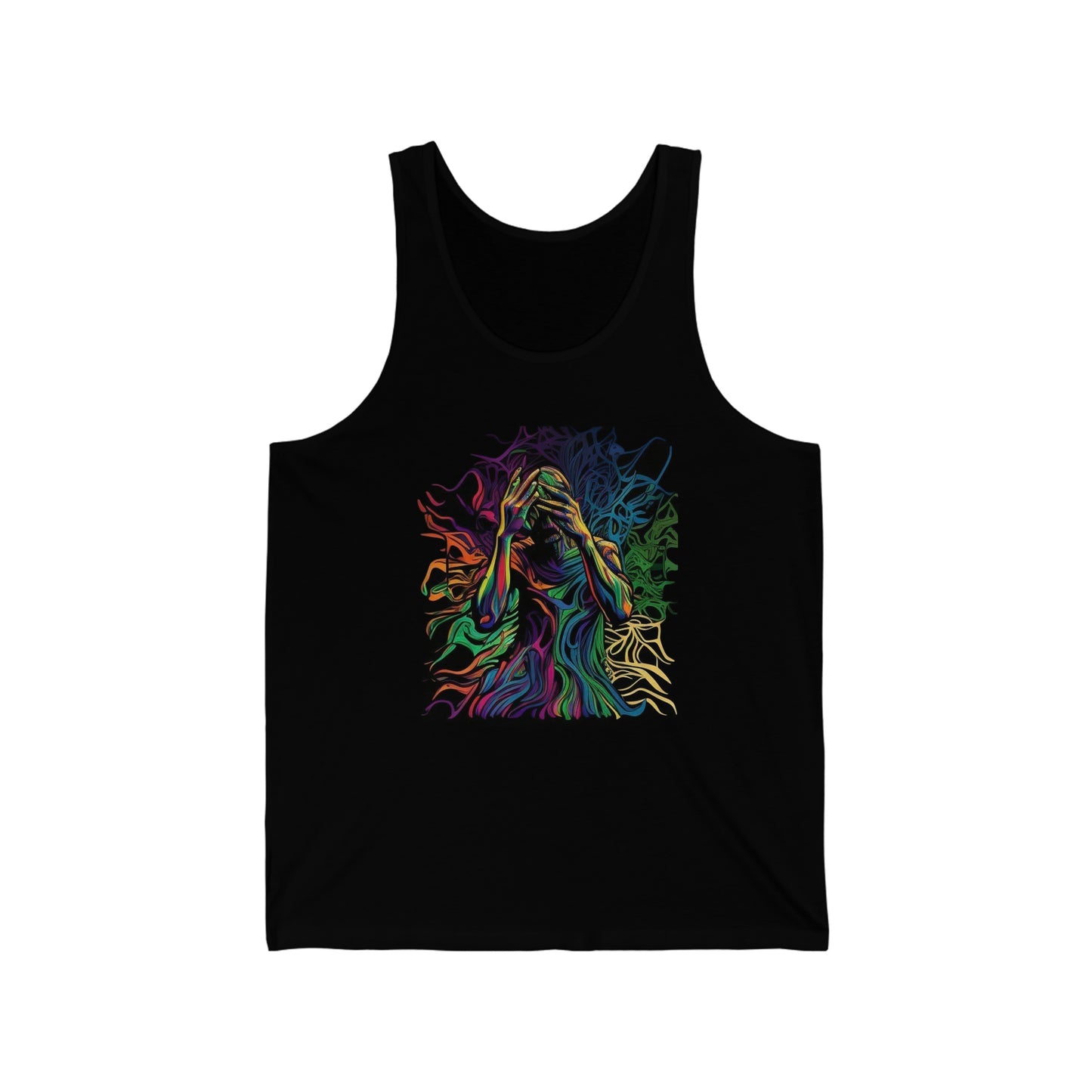 introspective trippy colorful Unisex Jersey Tank