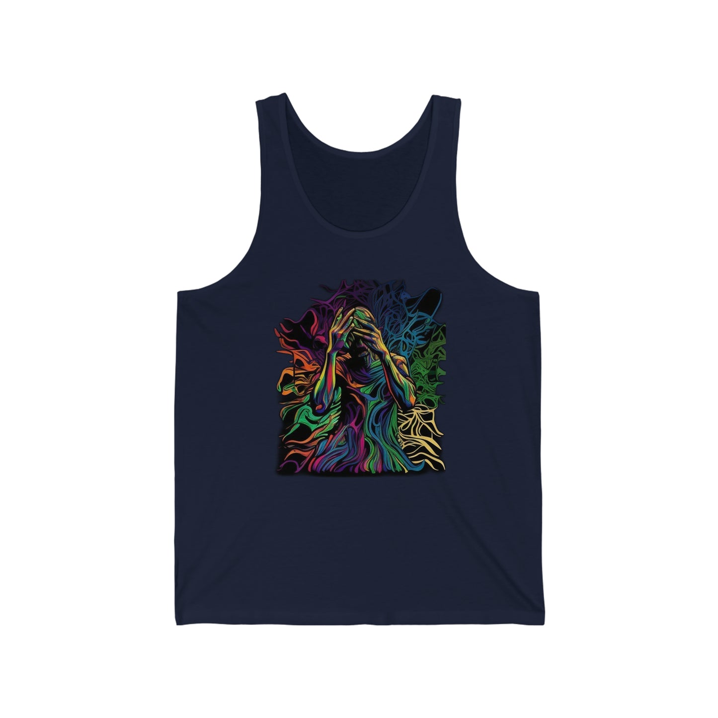 introspective trippy colorful Unisex Jersey Tank