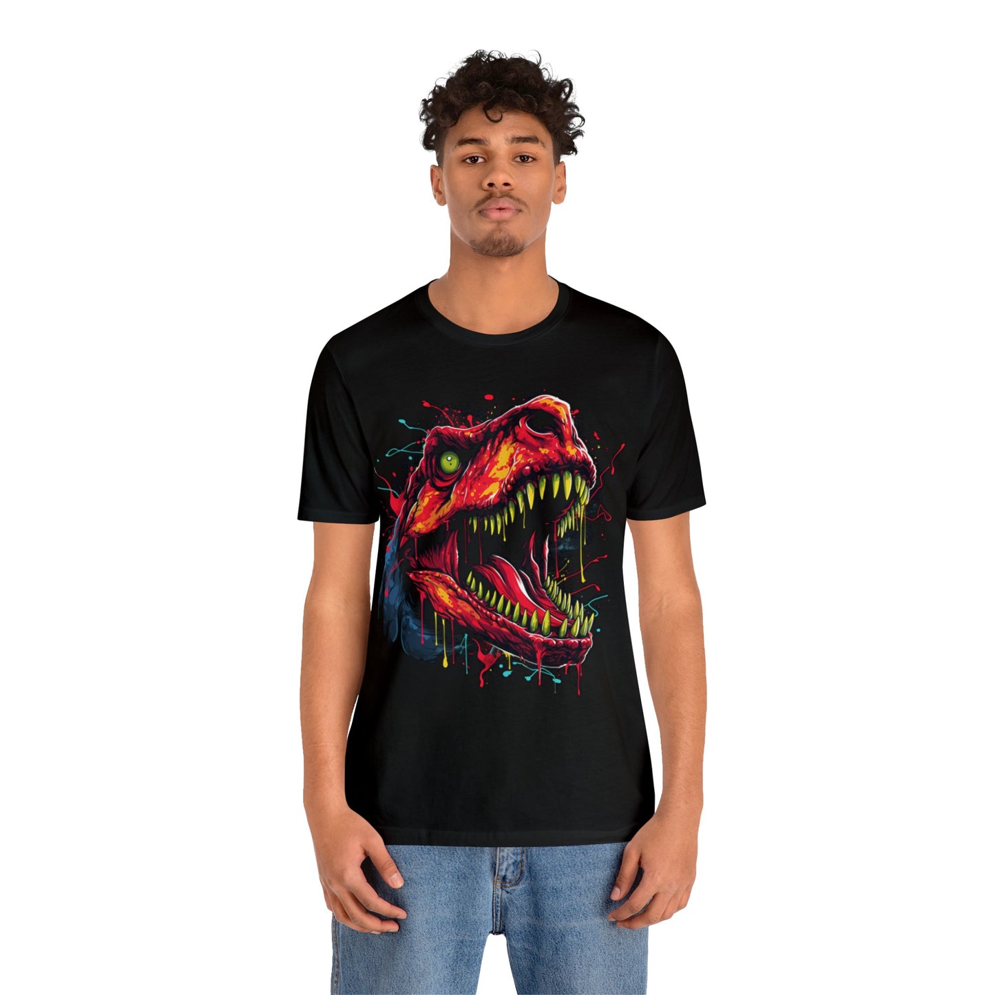 T-rex melting trippy Unisex Jersey Short Sleeve Tee