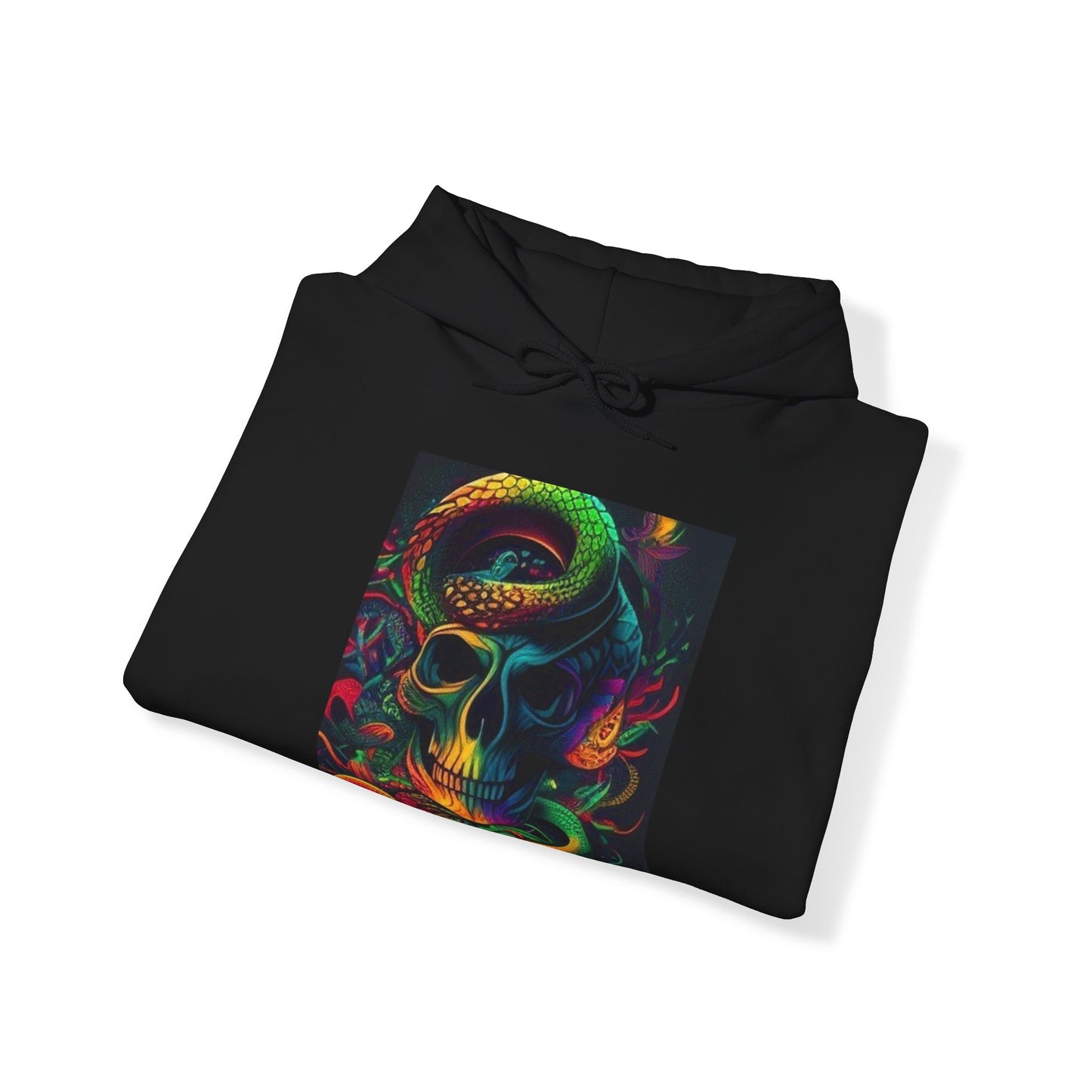 snake and skull colorful trippy Unisex Heavy Blend™ Hooded Sweatshirt