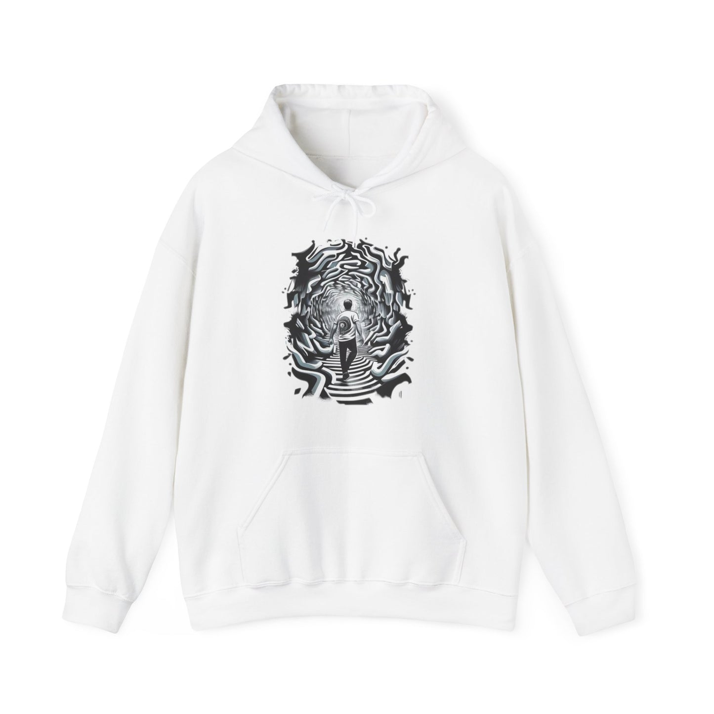 black and white void trippy Unisex Heavy Blend™ Hooded Sweatshirt