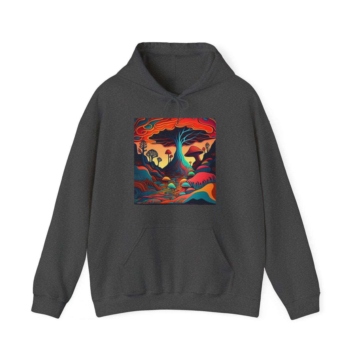 mushroom scenery trippy Unisex Heavy Blend™ Hooded Sweatshirt