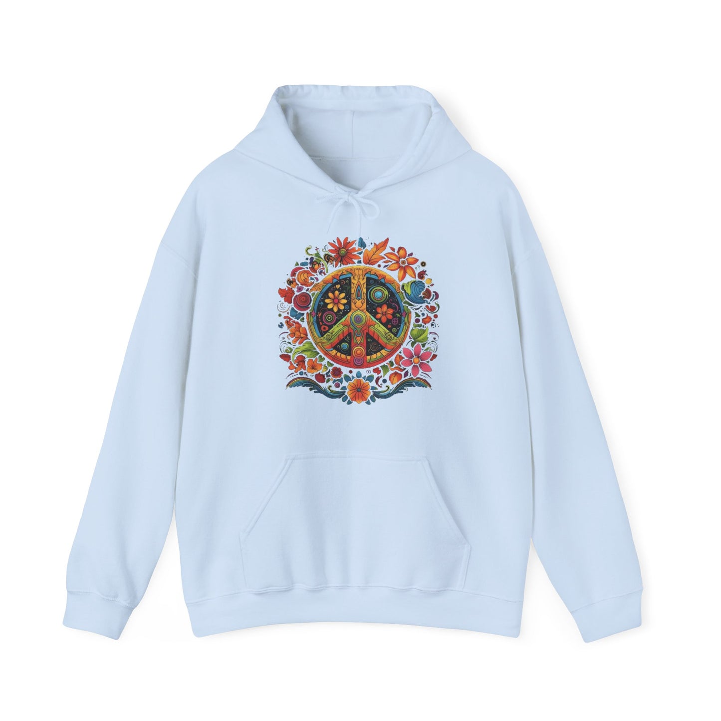 peace symbol colorful trippy Unisex Heavy Blend™ Hooded Sweatshirt