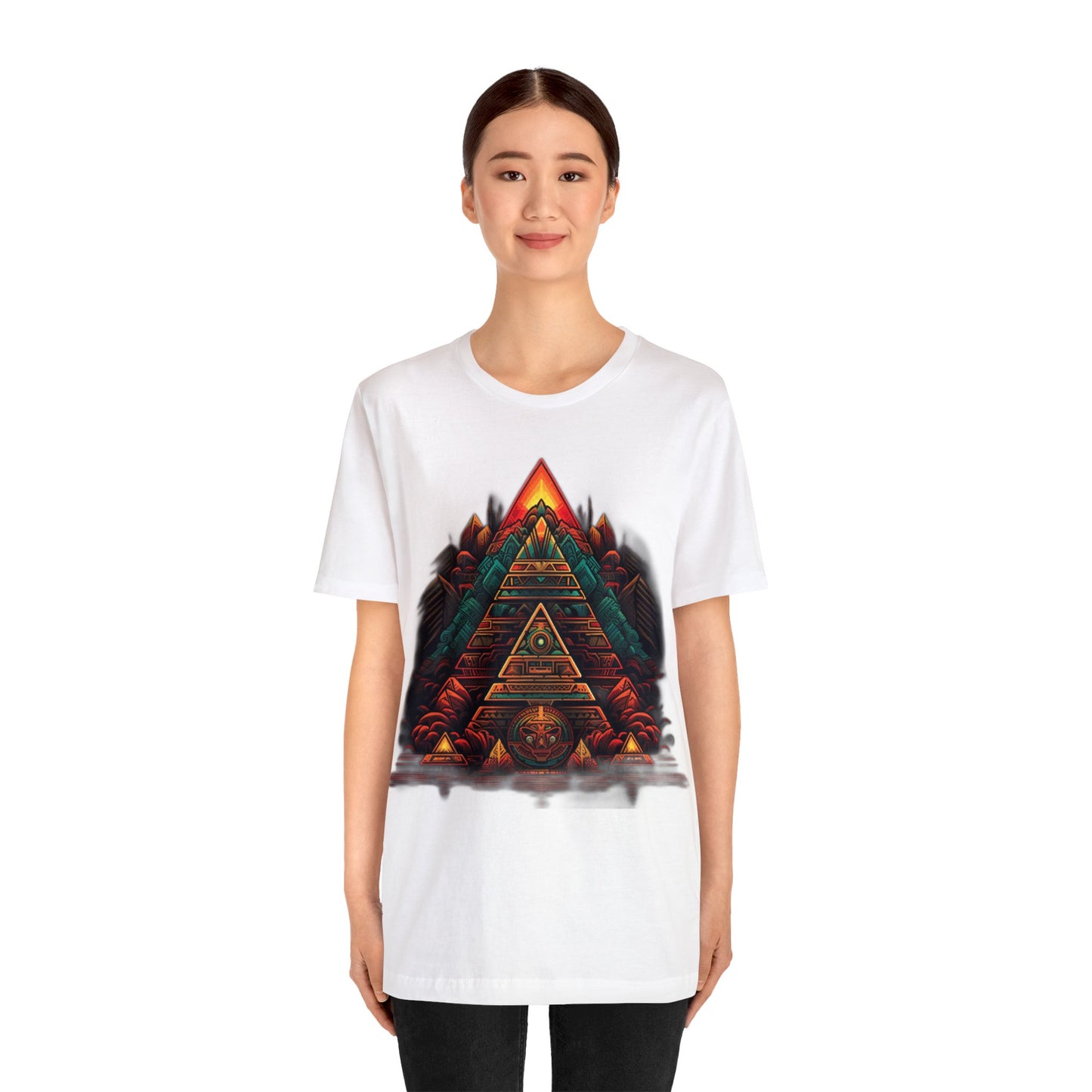 sacred geometry pyramid colorful Unisex Jersey Short Sleeve Tee