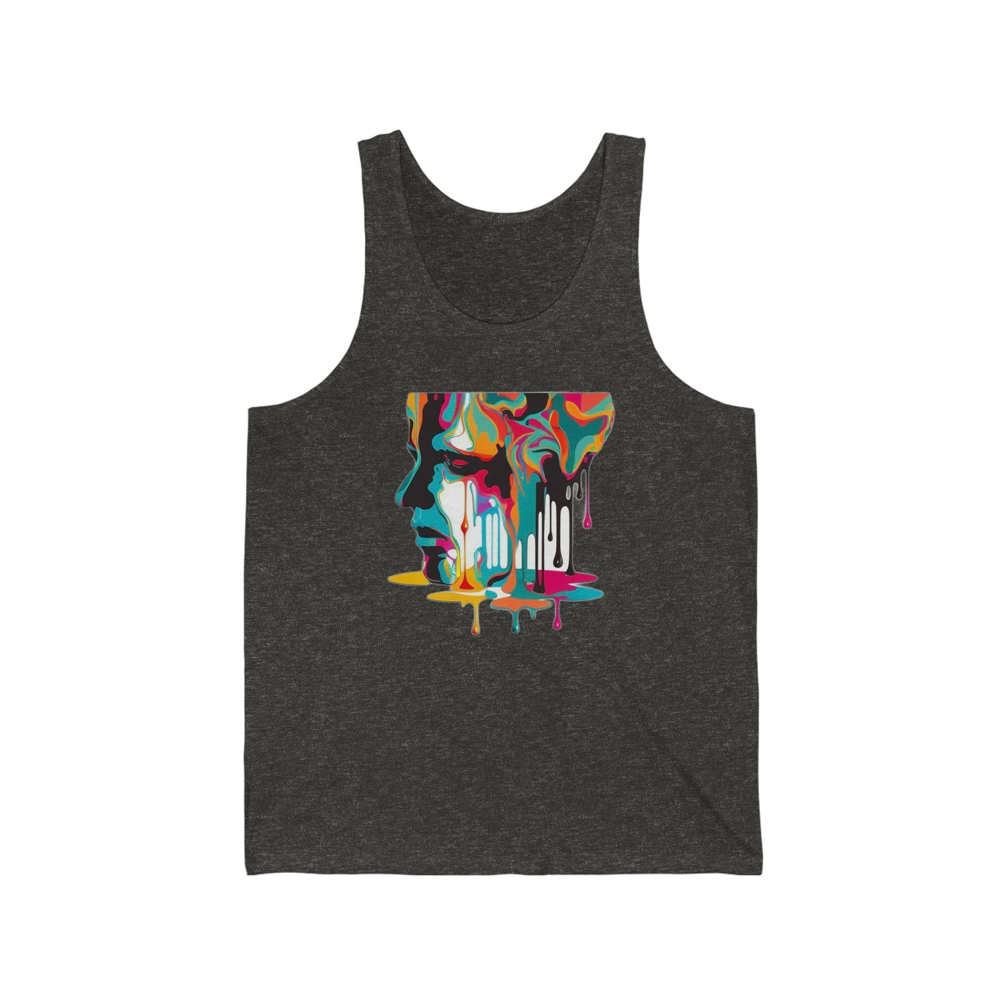 melting face colorful trippy Unisex Jersey Tank