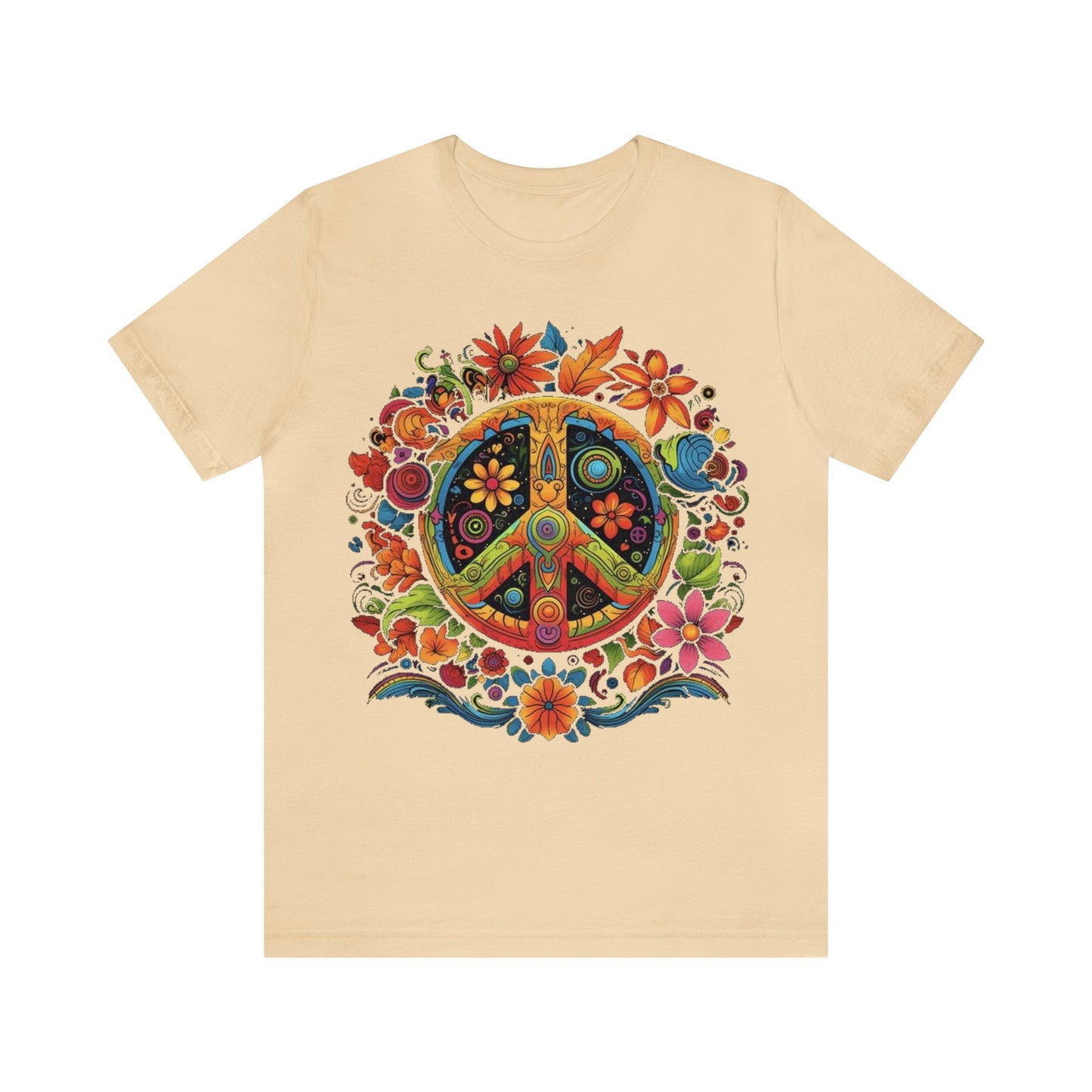 peace symbol colorful trippy Unisex Jersey Short Sleeve Tee