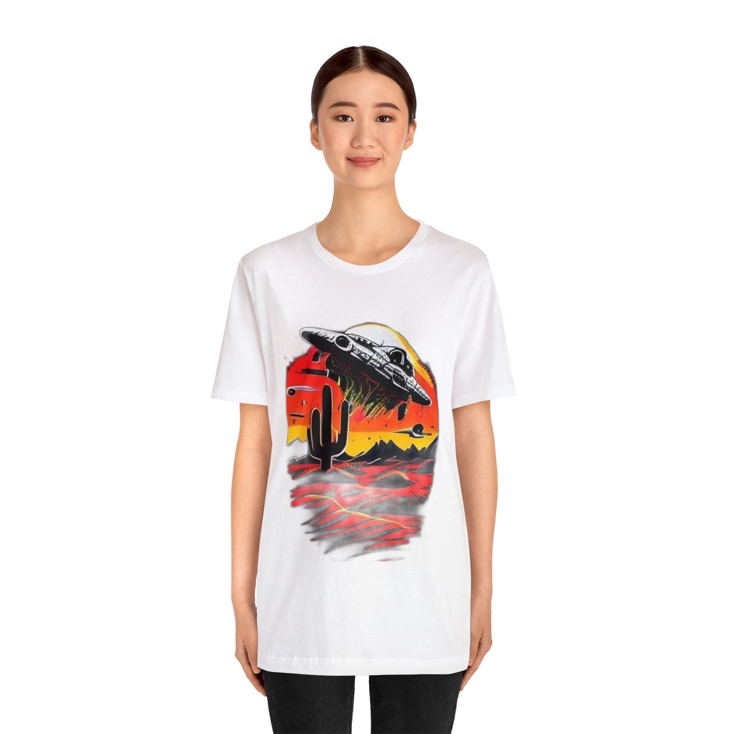 space ship trippy Unisex Jersey Short Sleeve Tee