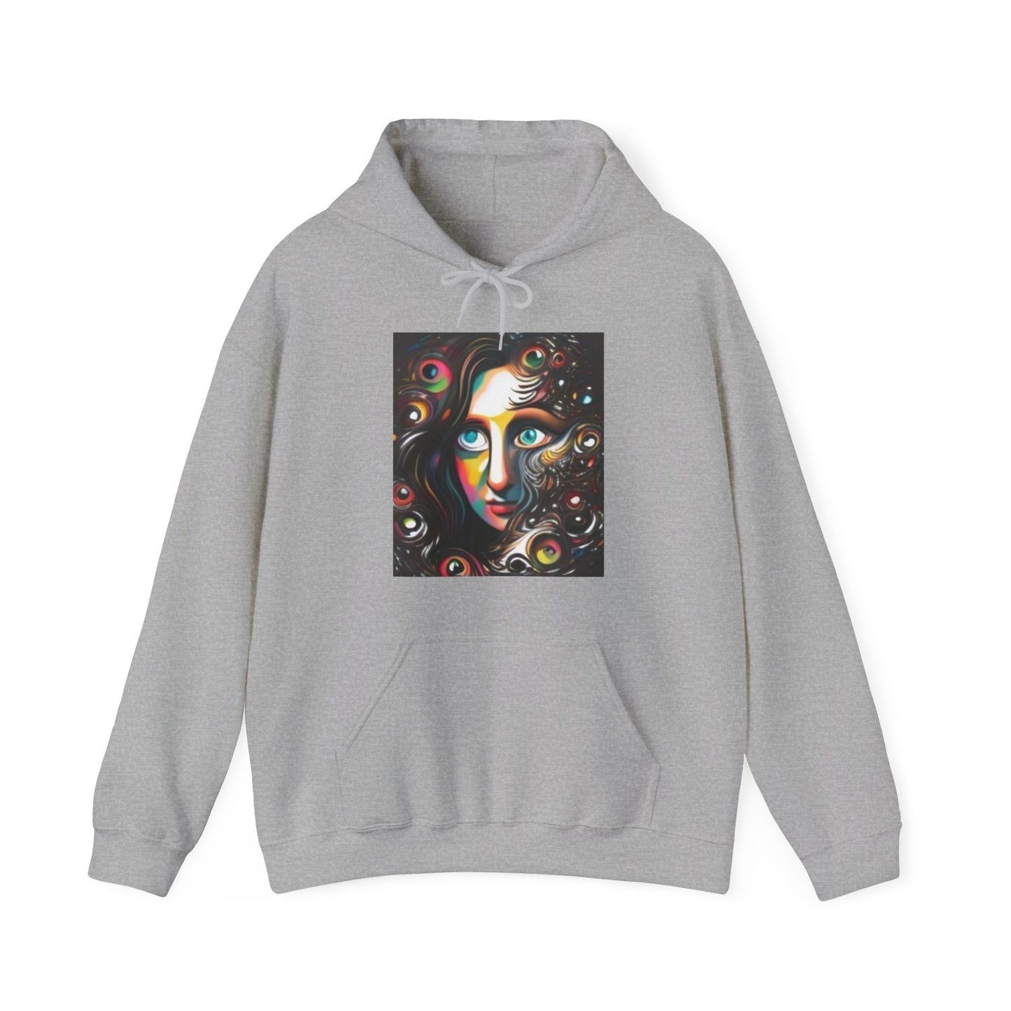 mona lisa trippy colorful Unisex Heavy Blend™ Hooded Sweatshirt