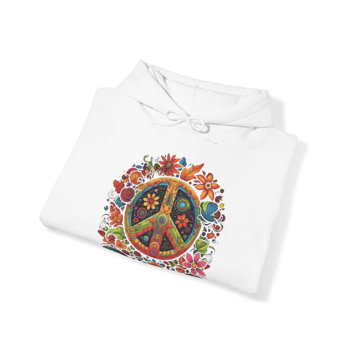 peace symbol colorful trippy Unisex Heavy Blend™ Hooded Sweatshirt