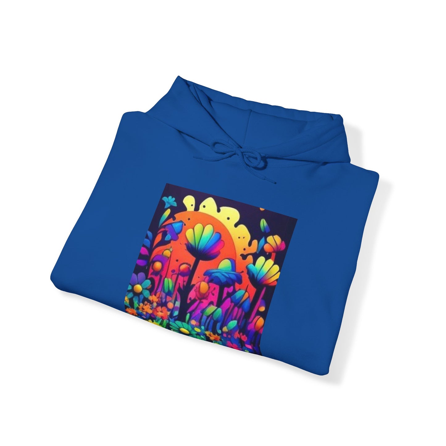 70's style trippy flowers Unisex Heavy Blend™ Hooded Sweatshirt