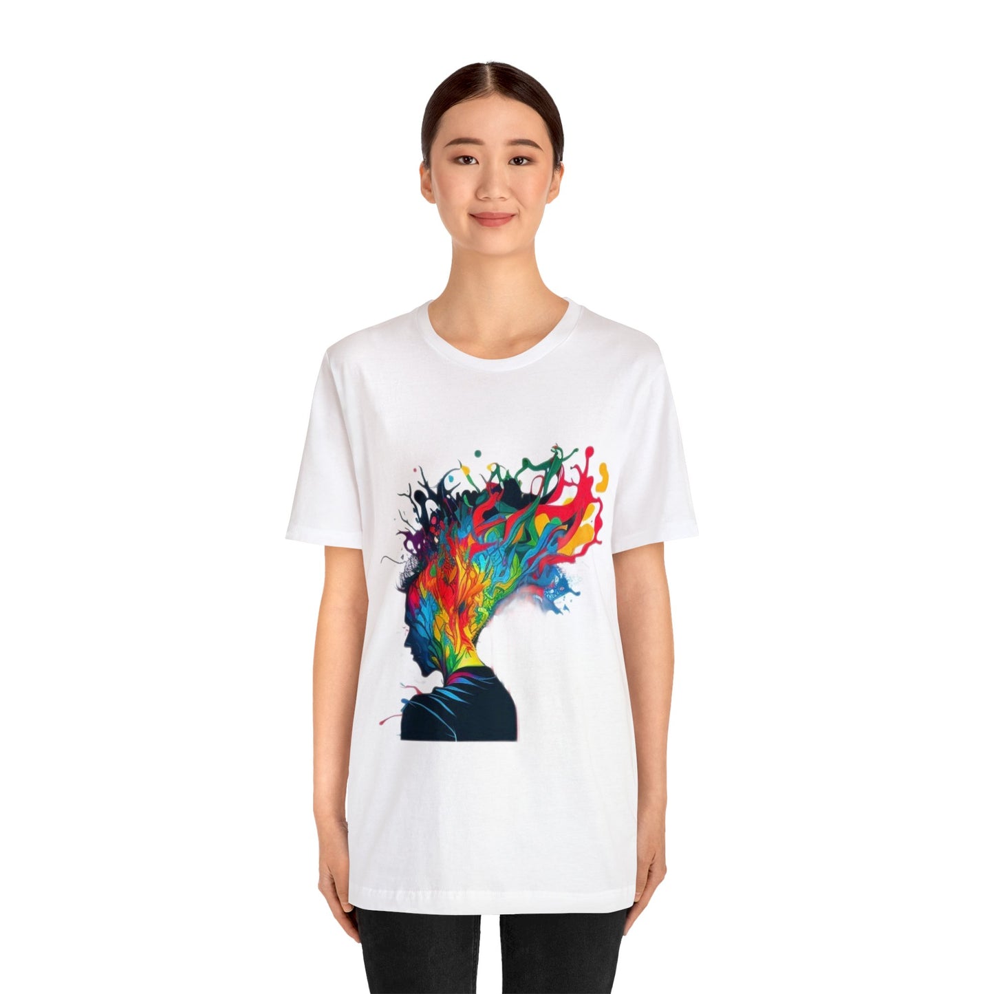 deep in thought colorful trippy Unisex Jersey Short Sleeve Tee