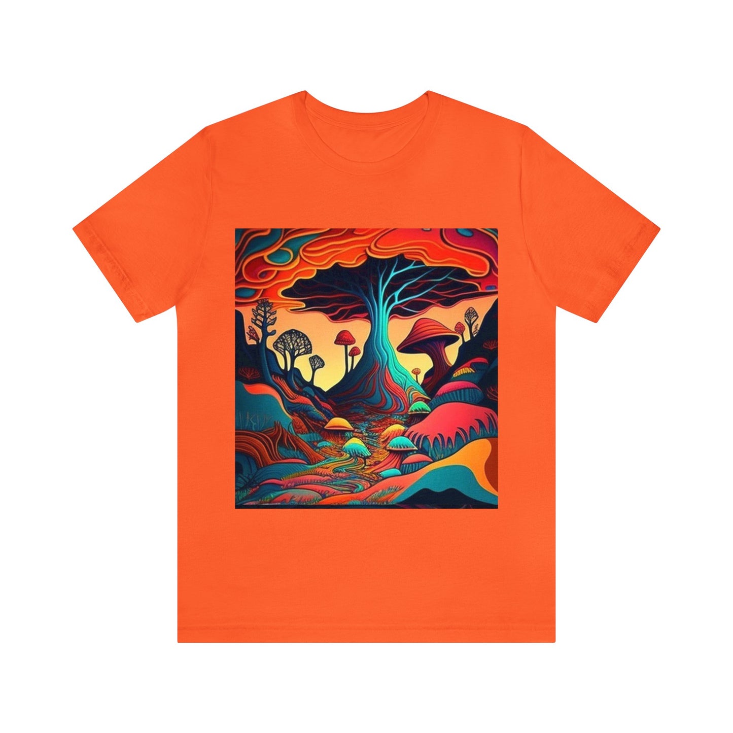 mushroom scenery trippy Unisex Jersey Short Sleeve Tee