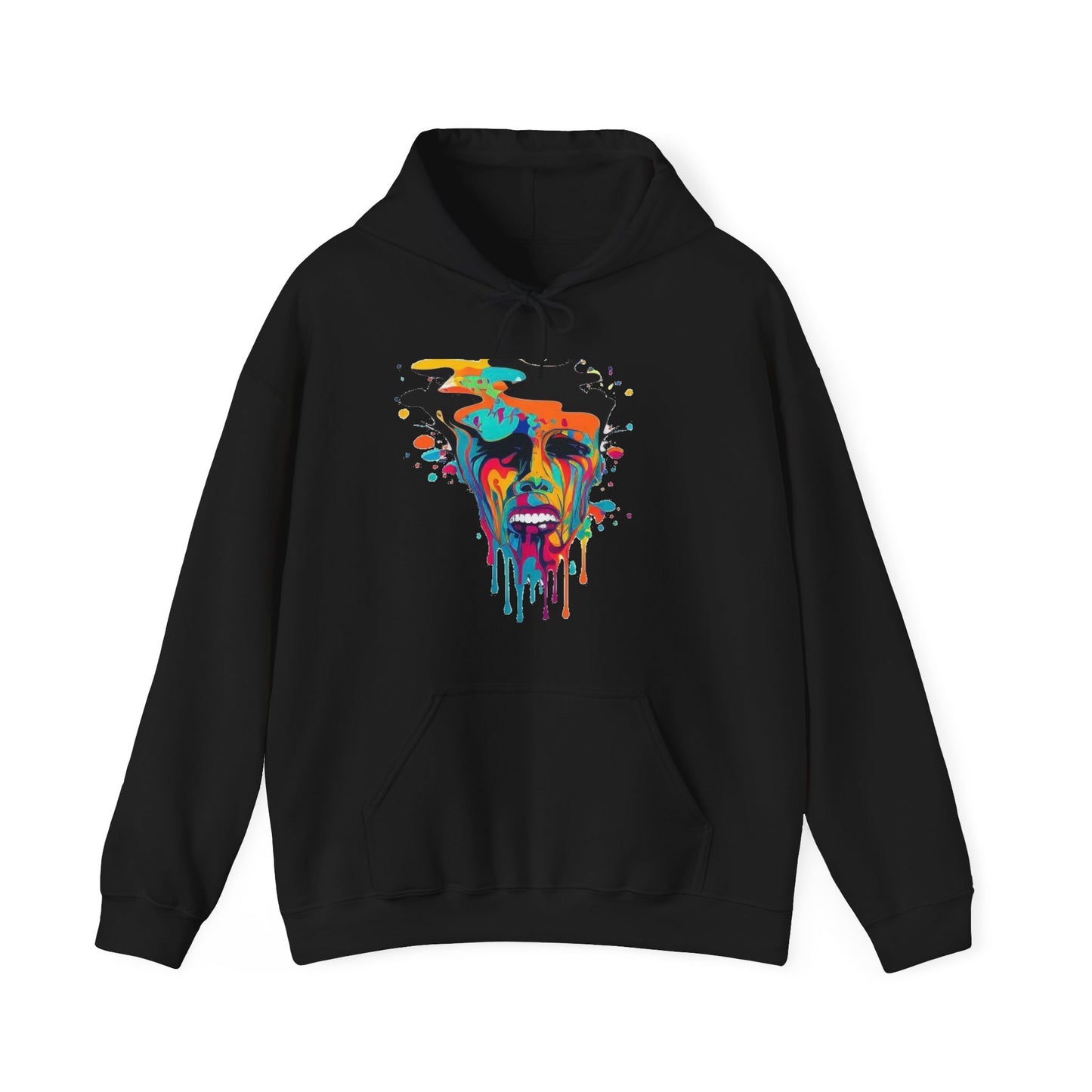 melting face colorful trippy Unisex Heavy Blend™ Hooded Sweatshirt