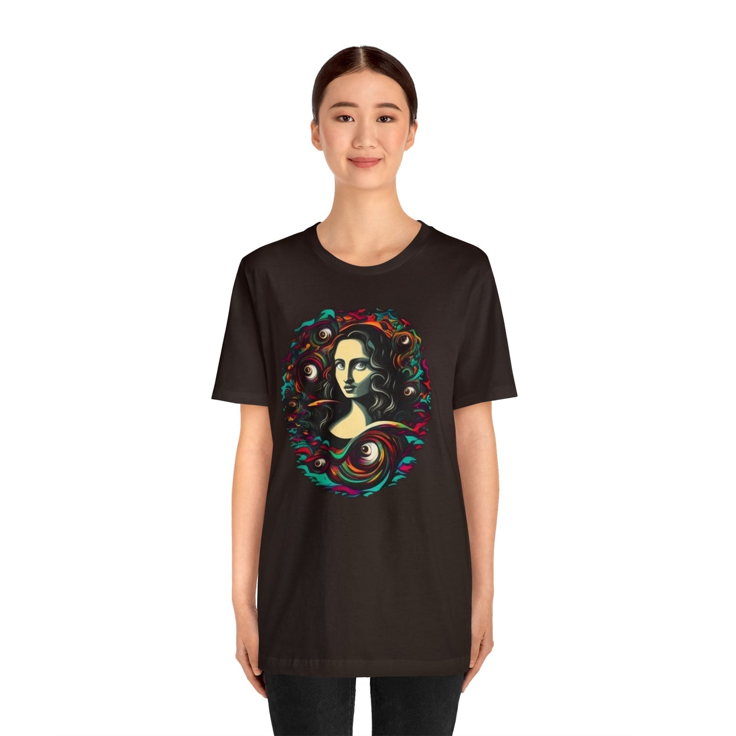 trippy mona lisa Unisex Jersey Short Sleeve Tee