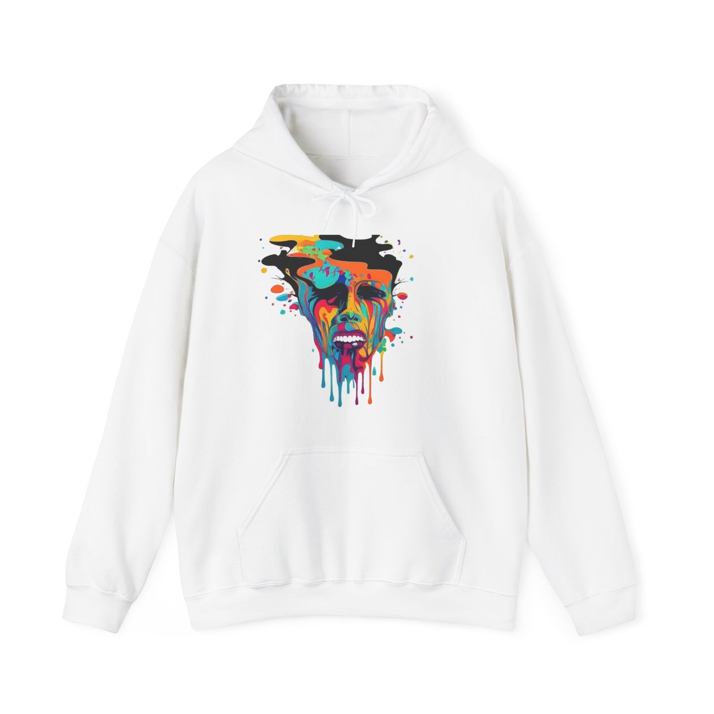 melting face colorful trippy Unisex Heavy Blend™ Hooded Sweatshirt