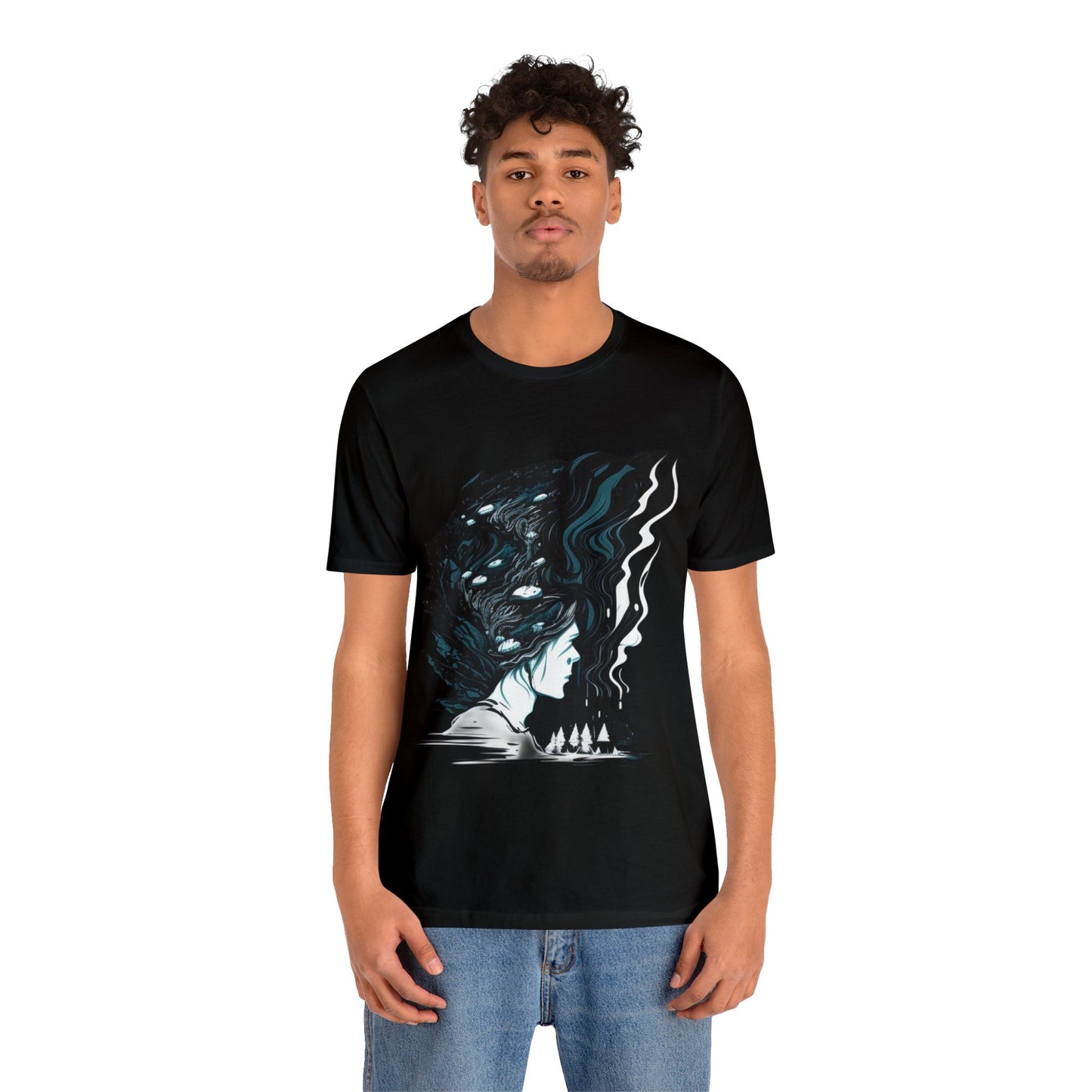 winter time lost in thought introspective trippy colorful Unisex Jersey Short Sleeve Tee