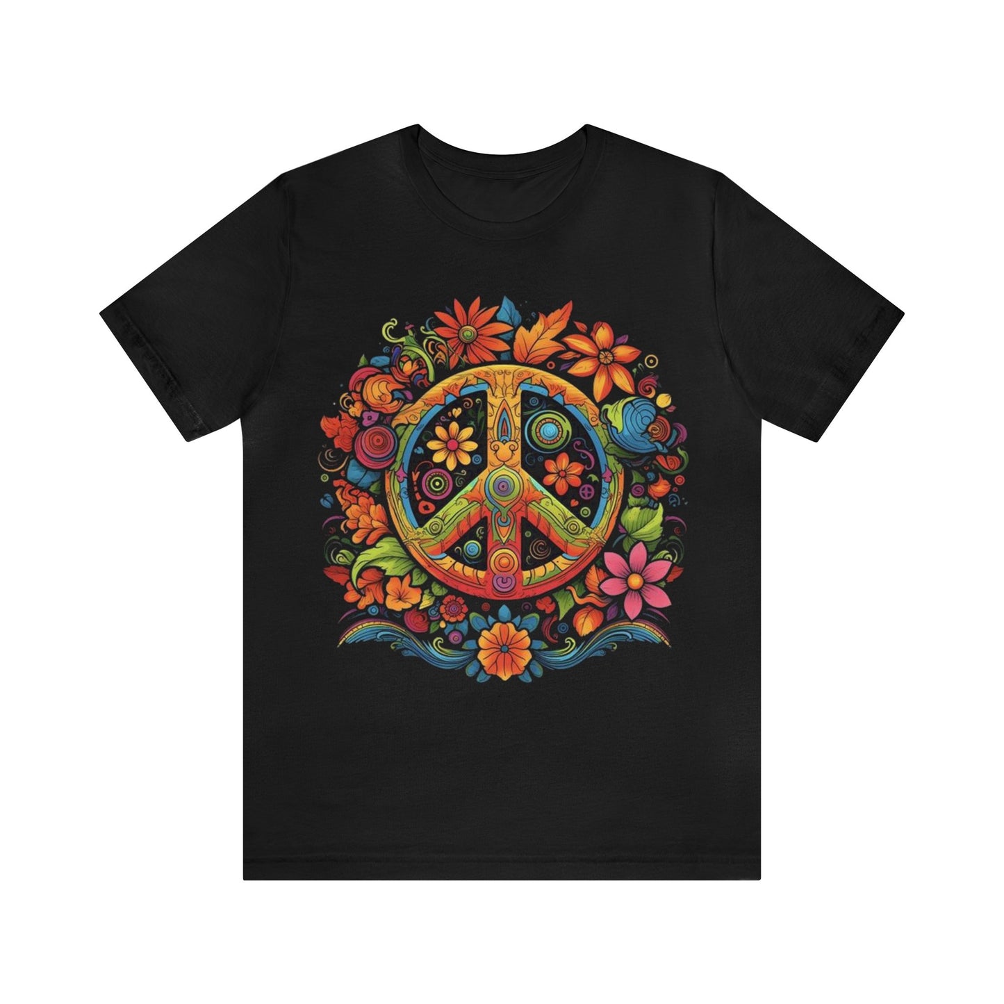 peace symbol colorful trippy Unisex Jersey Short Sleeve Tee