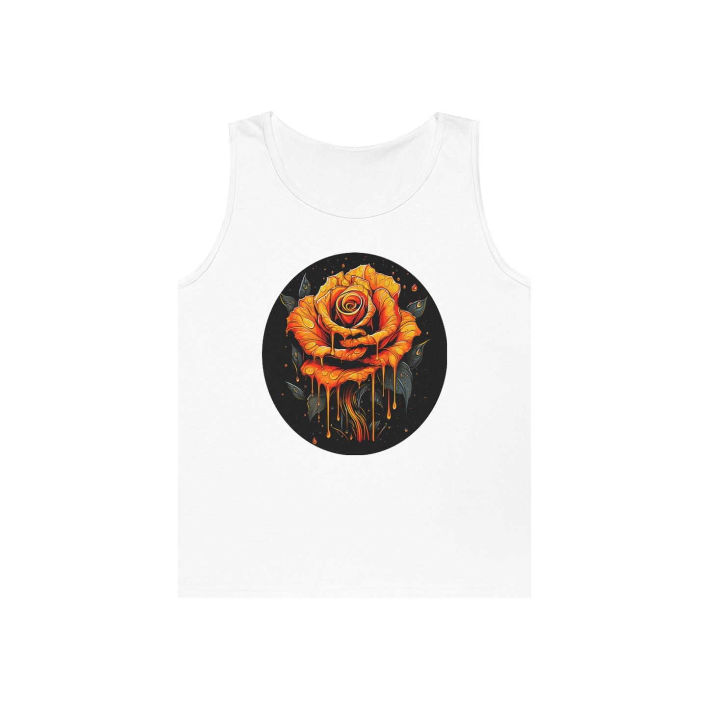 melting orange rose colorful trippy Unisex Heavy Cotton Tank Top