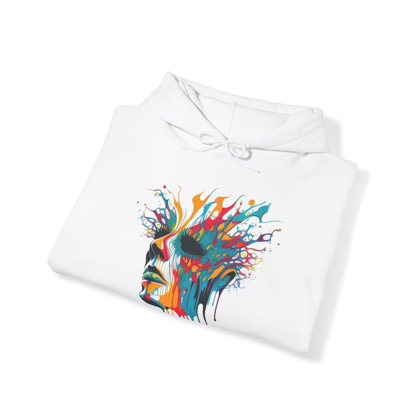 melting face trippy colorful Unisex Heavy Blend™ Hooded Sweatshirt