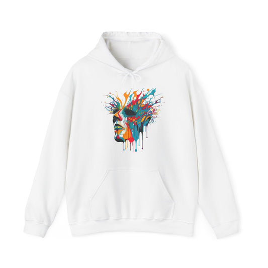 melting face trippy colorful Unisex Heavy Blend™ Hooded Sweatshirt