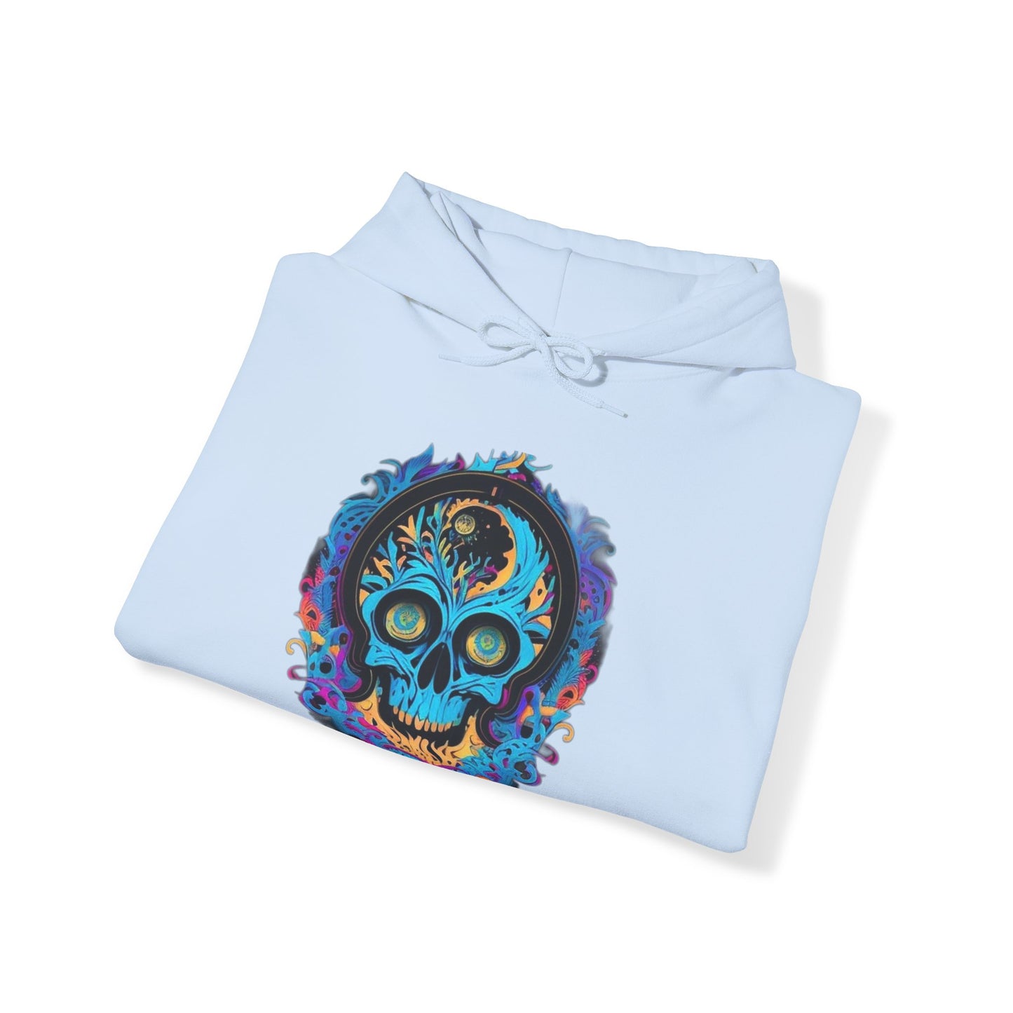 bright blue sugar skull Unisex Heavy Blend™ Hooded Sweatshirt