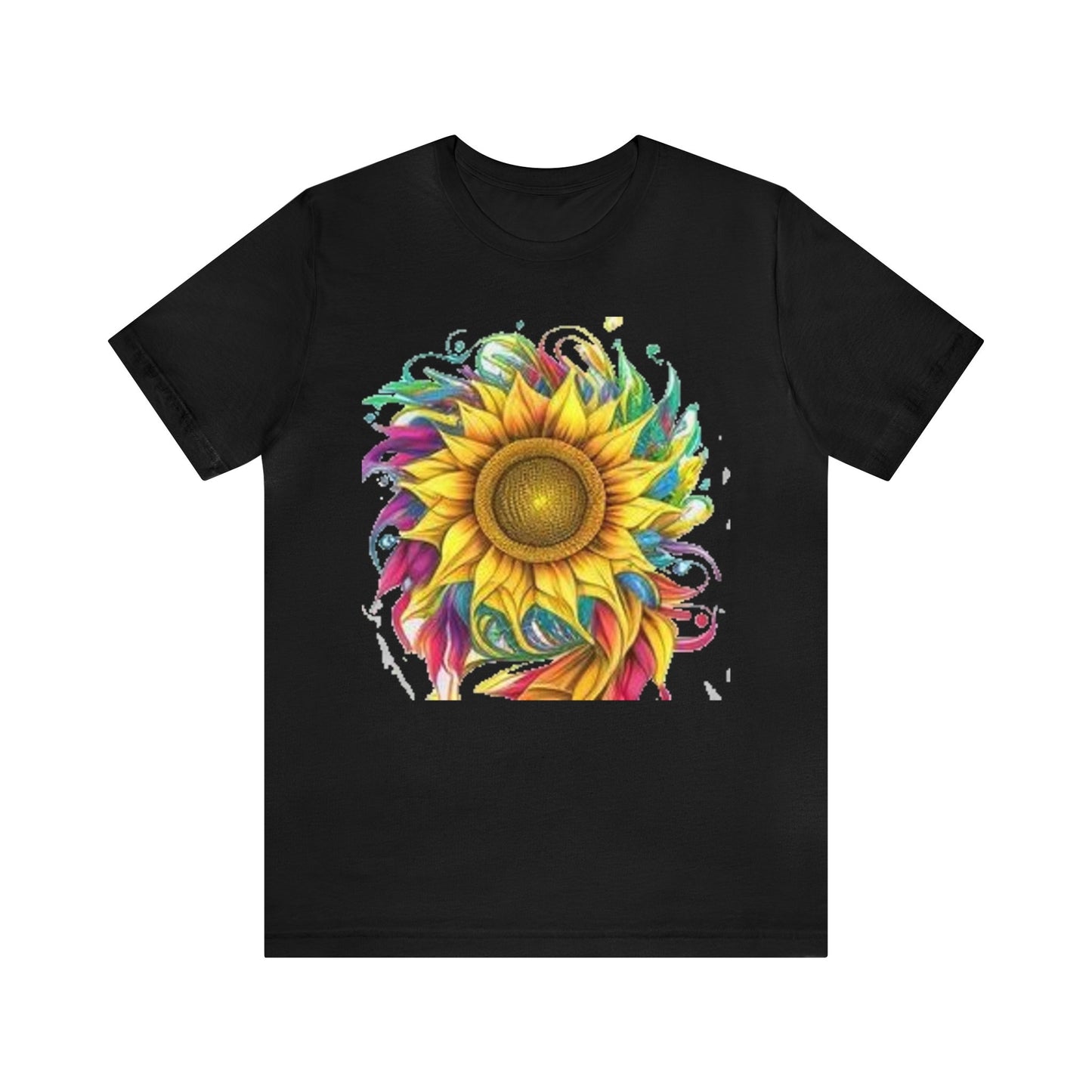 sunflower swirl colorful trippy Unisex Jersey Short Sleeve Tee