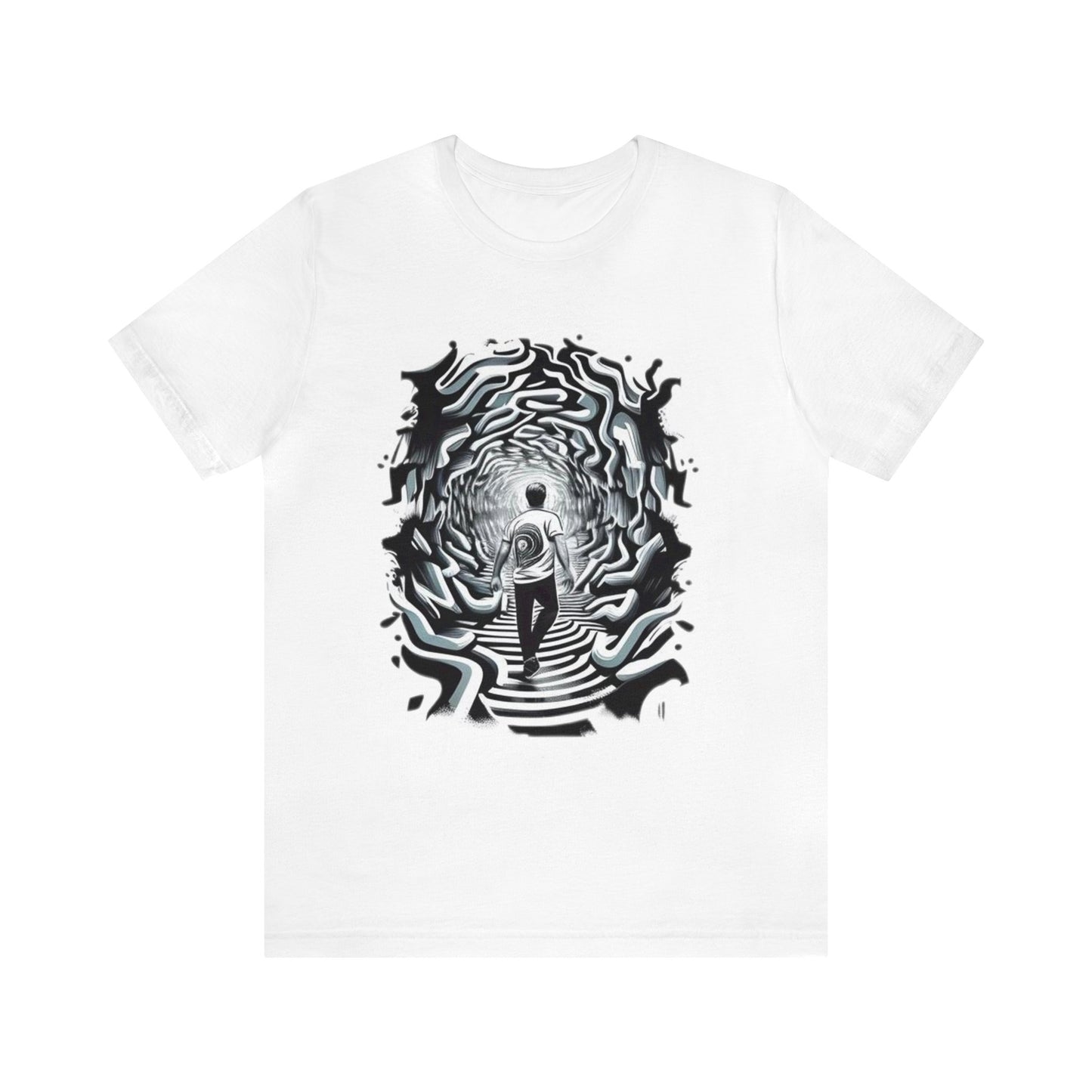 black and white void trippy Unisex Jersey Short Sleeve Tee